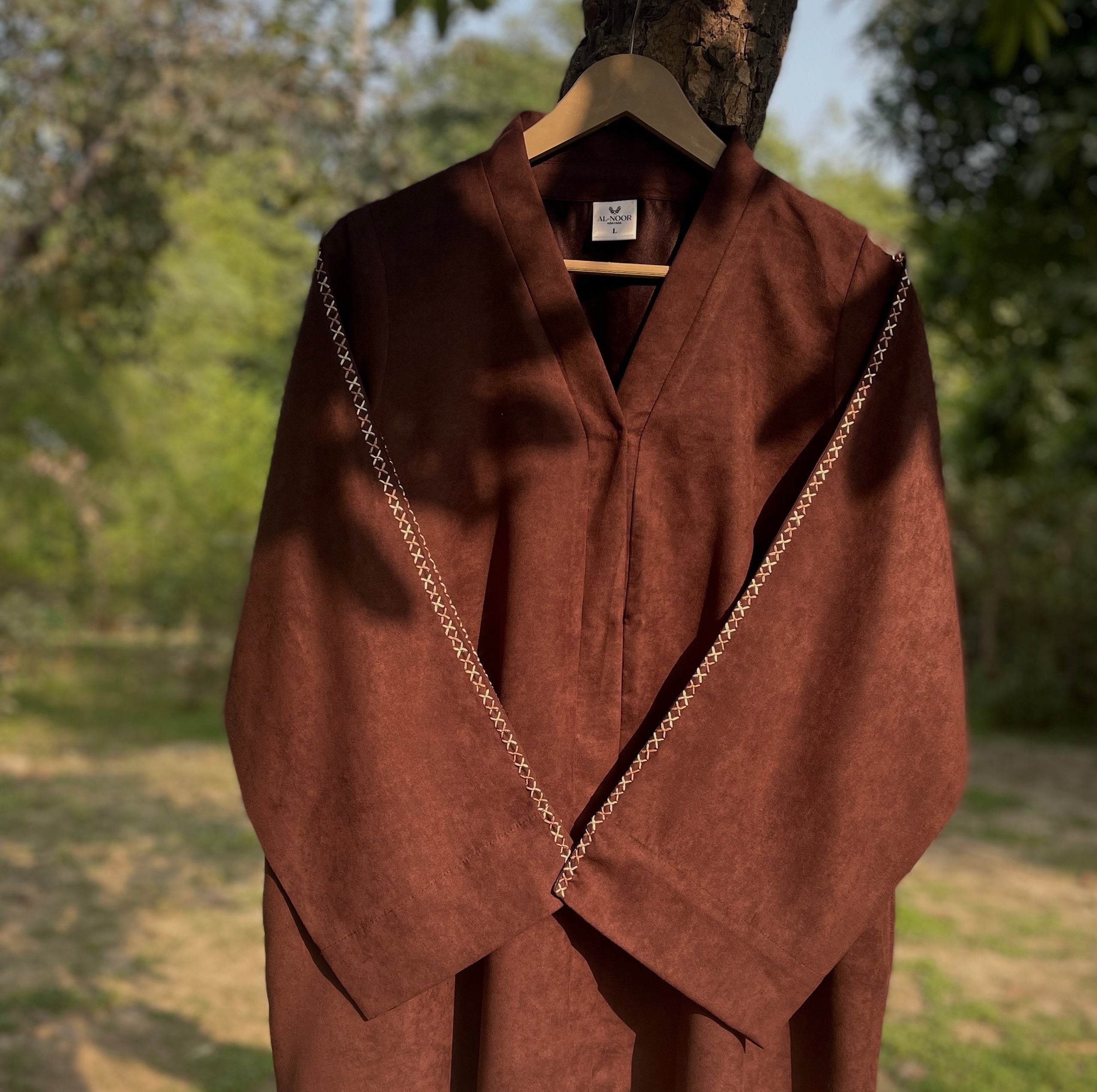 Cocoa Fall Hand Embroidered Abaya