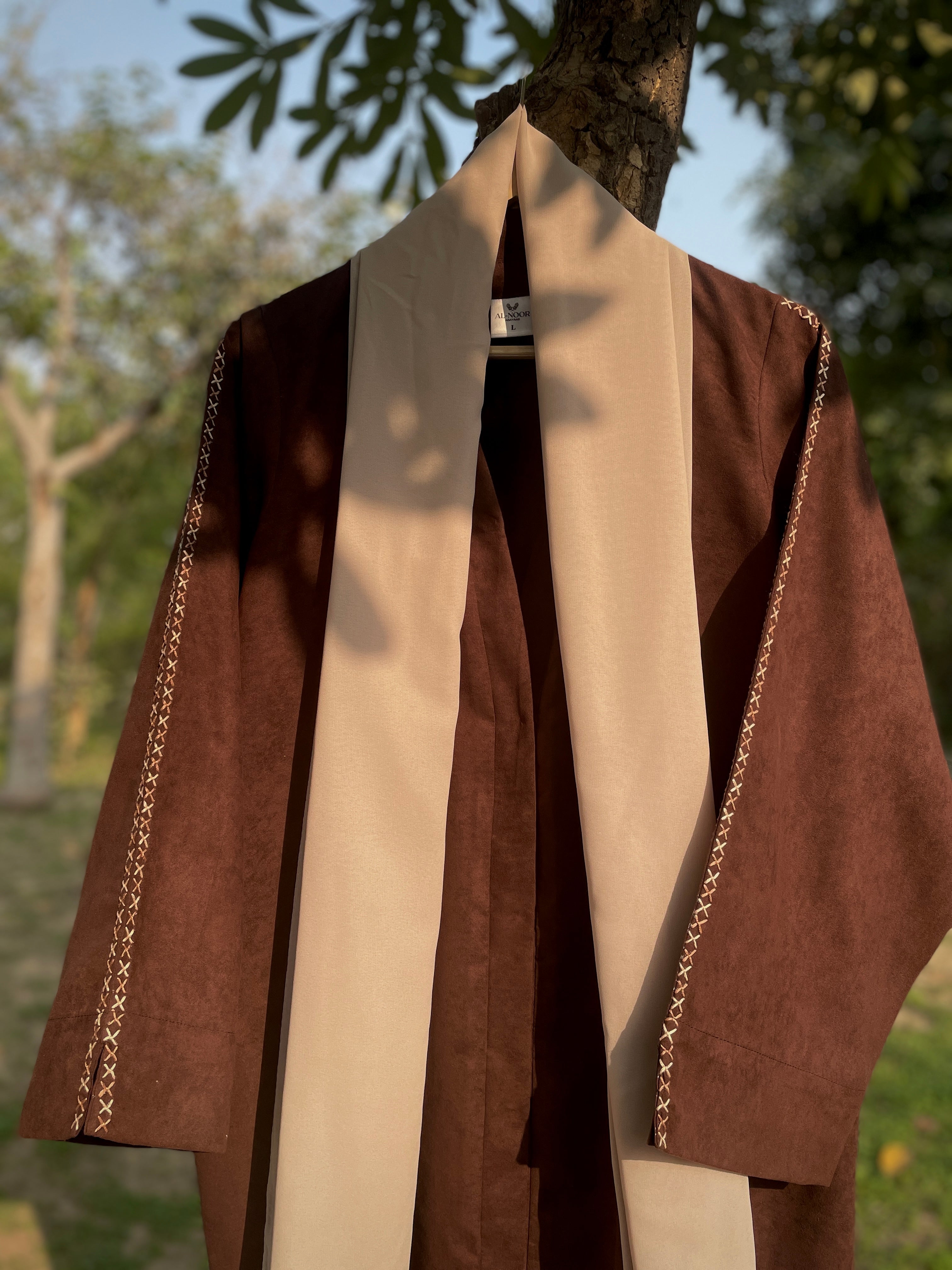 Cocoa Fall Hand Embroidered Abaya
