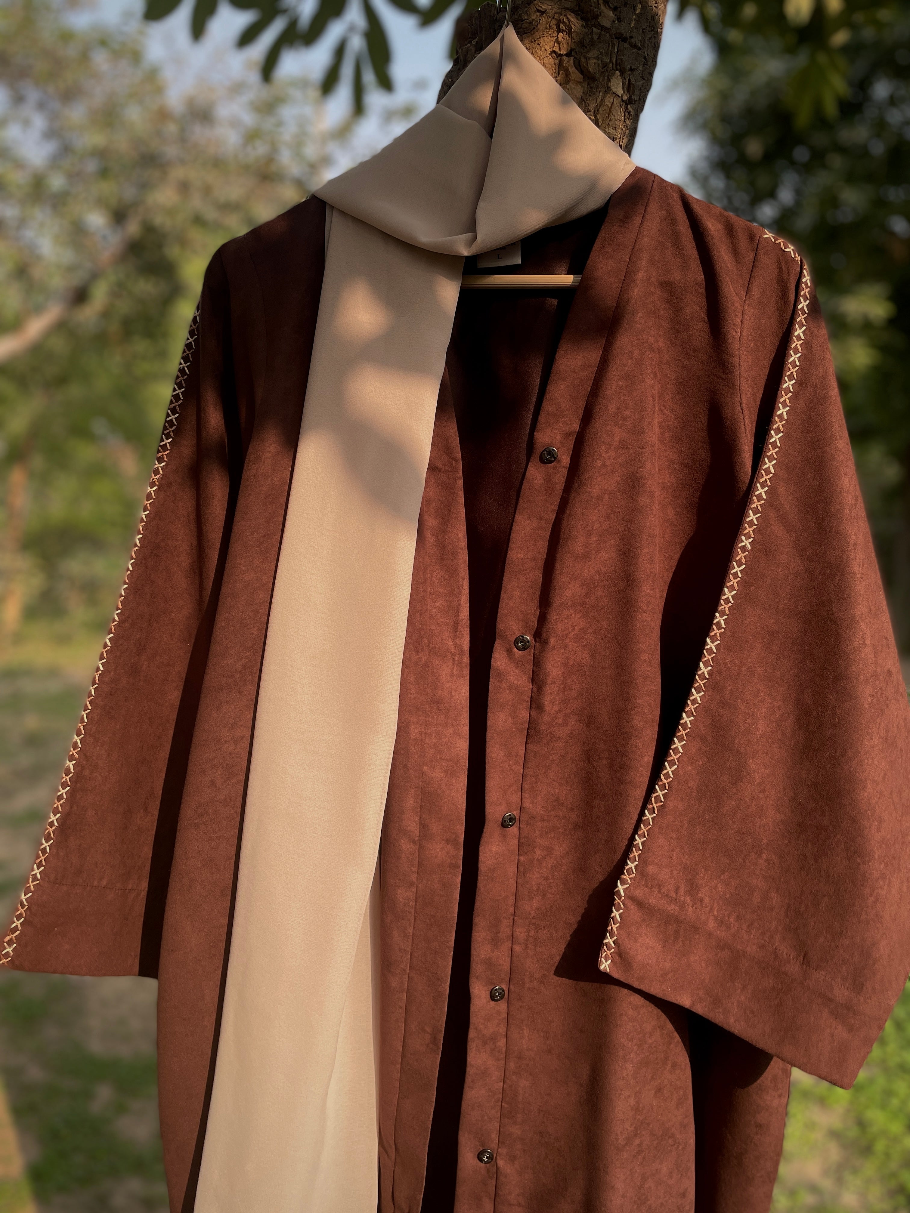 Cocoa Fall Hand Embroidered Abaya