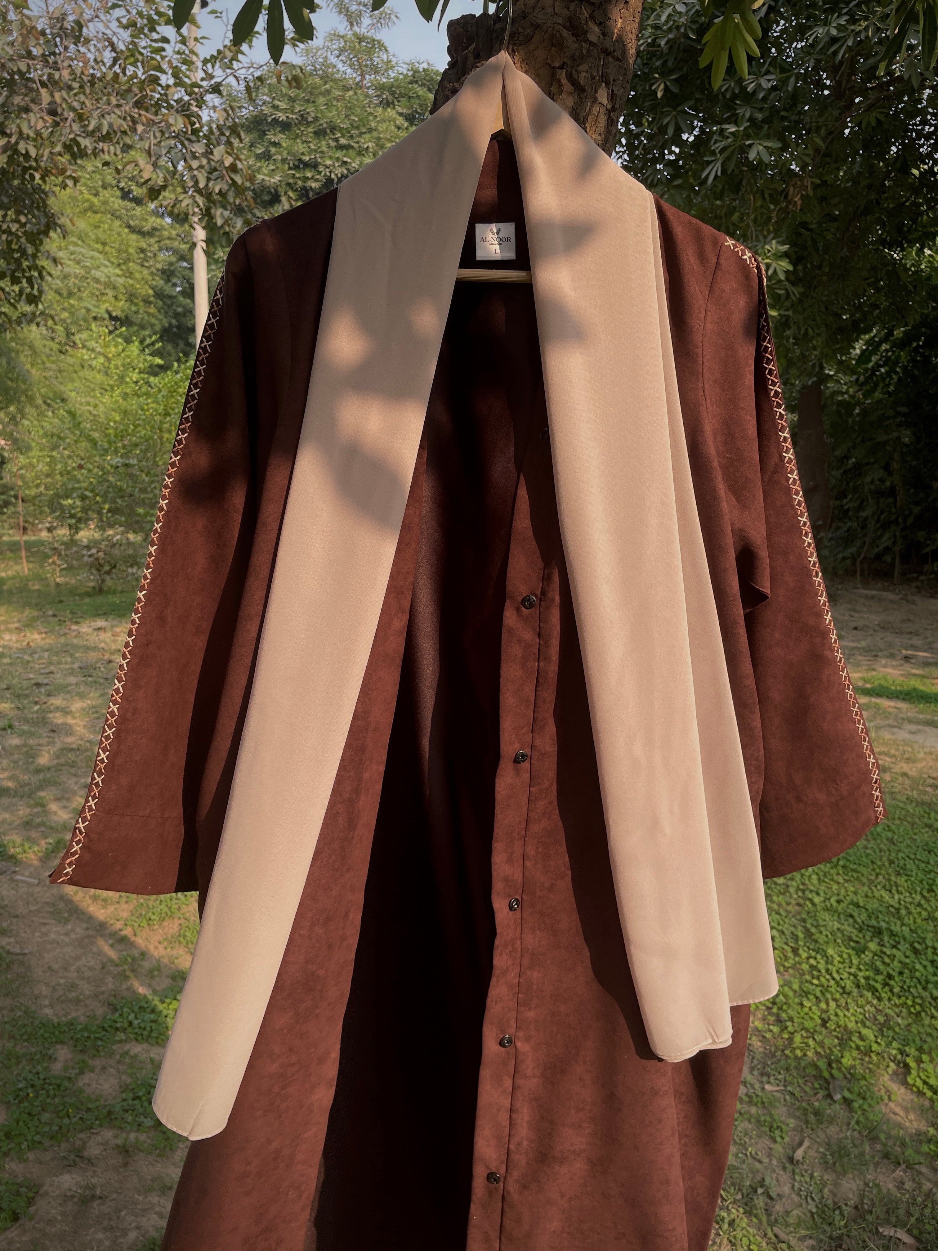 Cocoa Fall Hand Embroidered Abaya