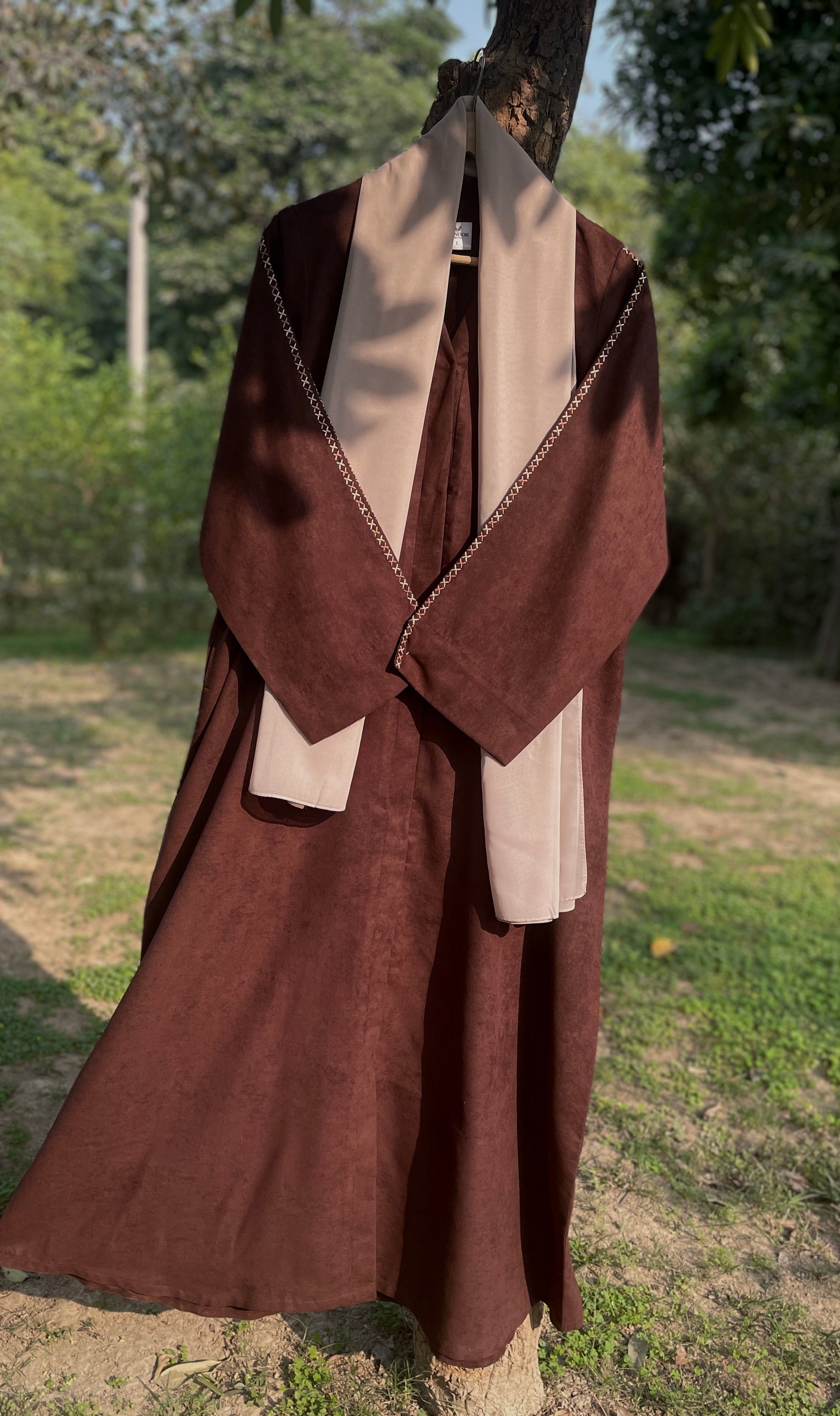 Cocoa Fall Hand Embroidered Abaya