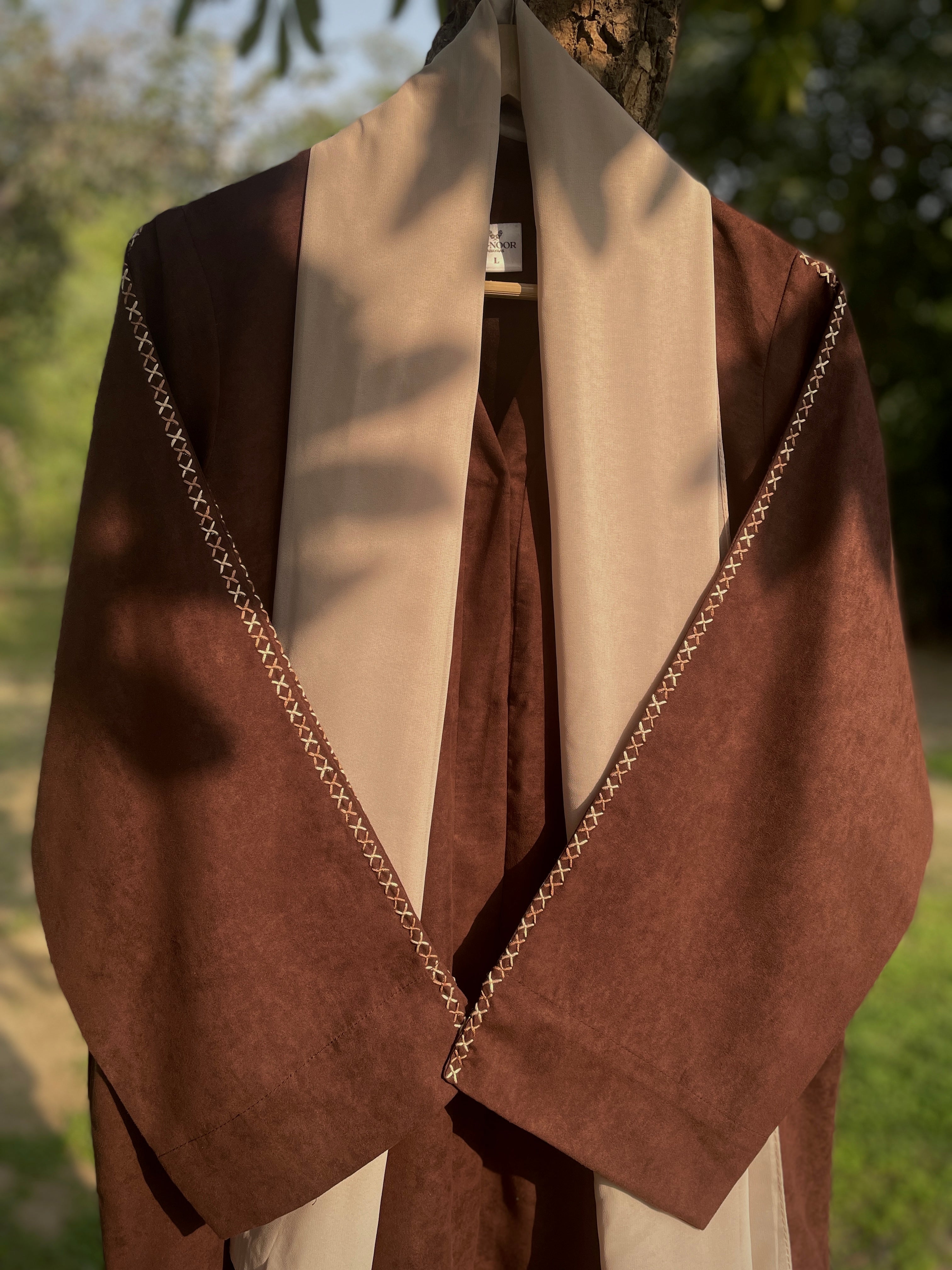 Cocoa Fall Hand Embroidered Abaya