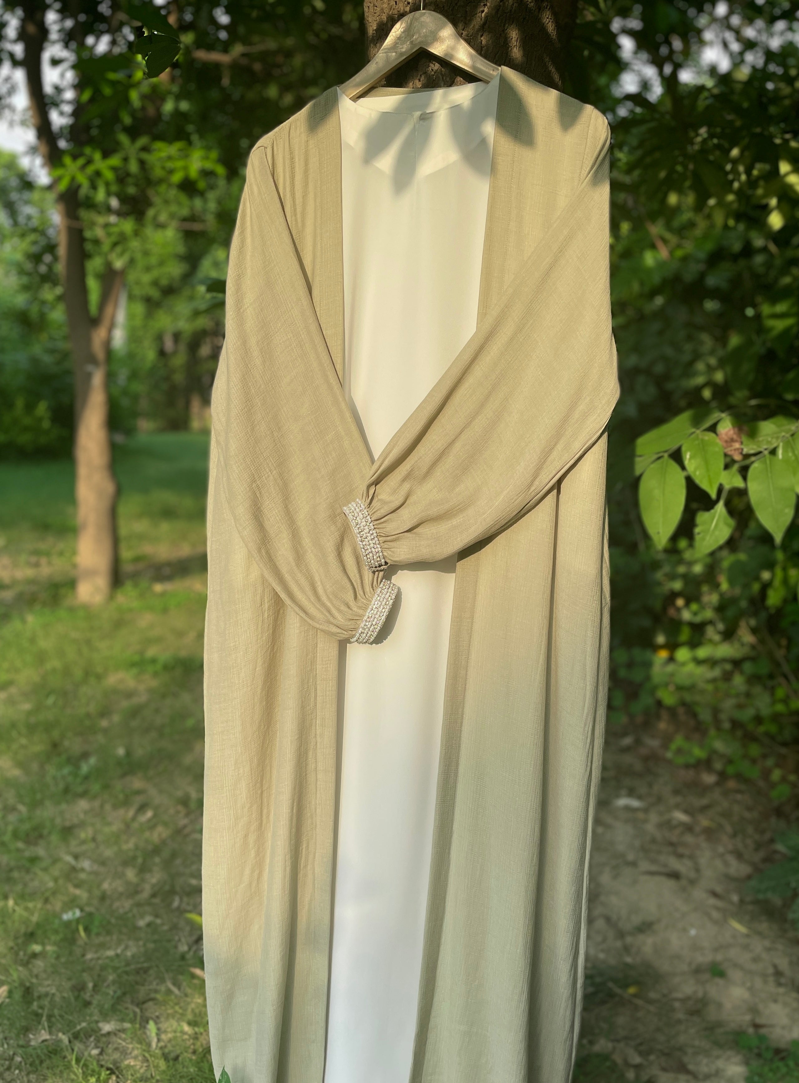 Pistachio Pearl Abaya Set