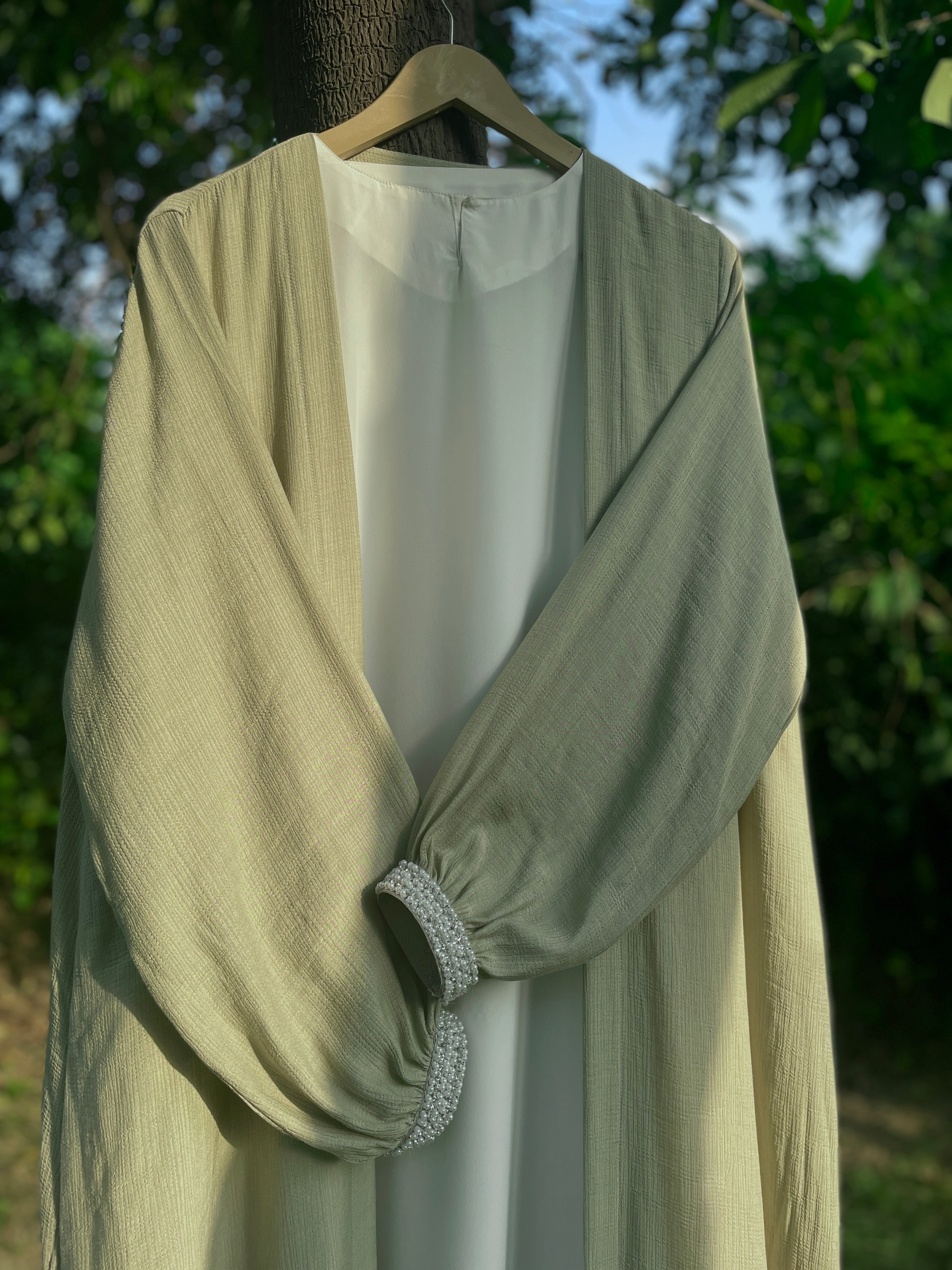 Pistachio Pearl Abaya Set