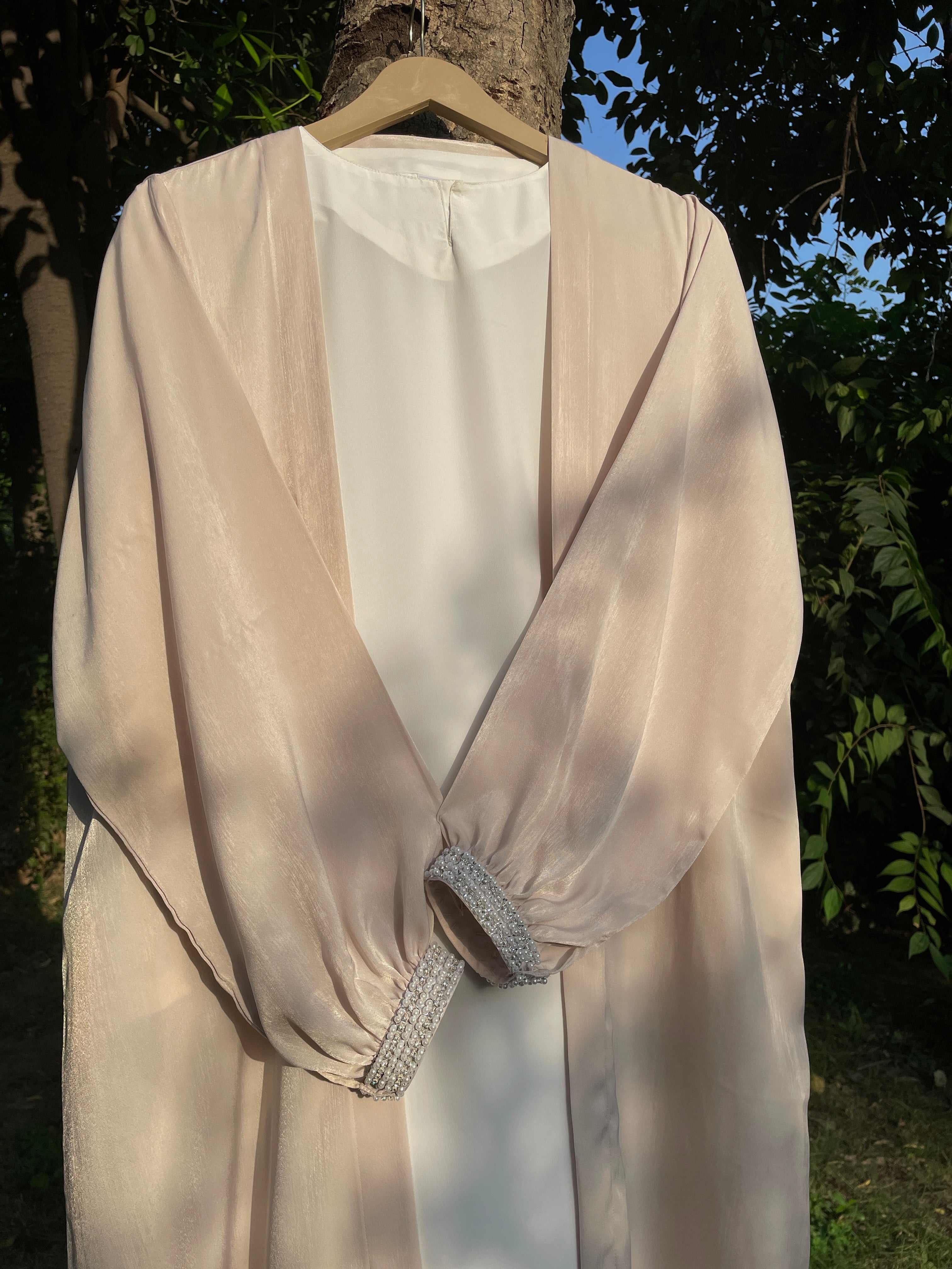 Beige Pearl Abaya