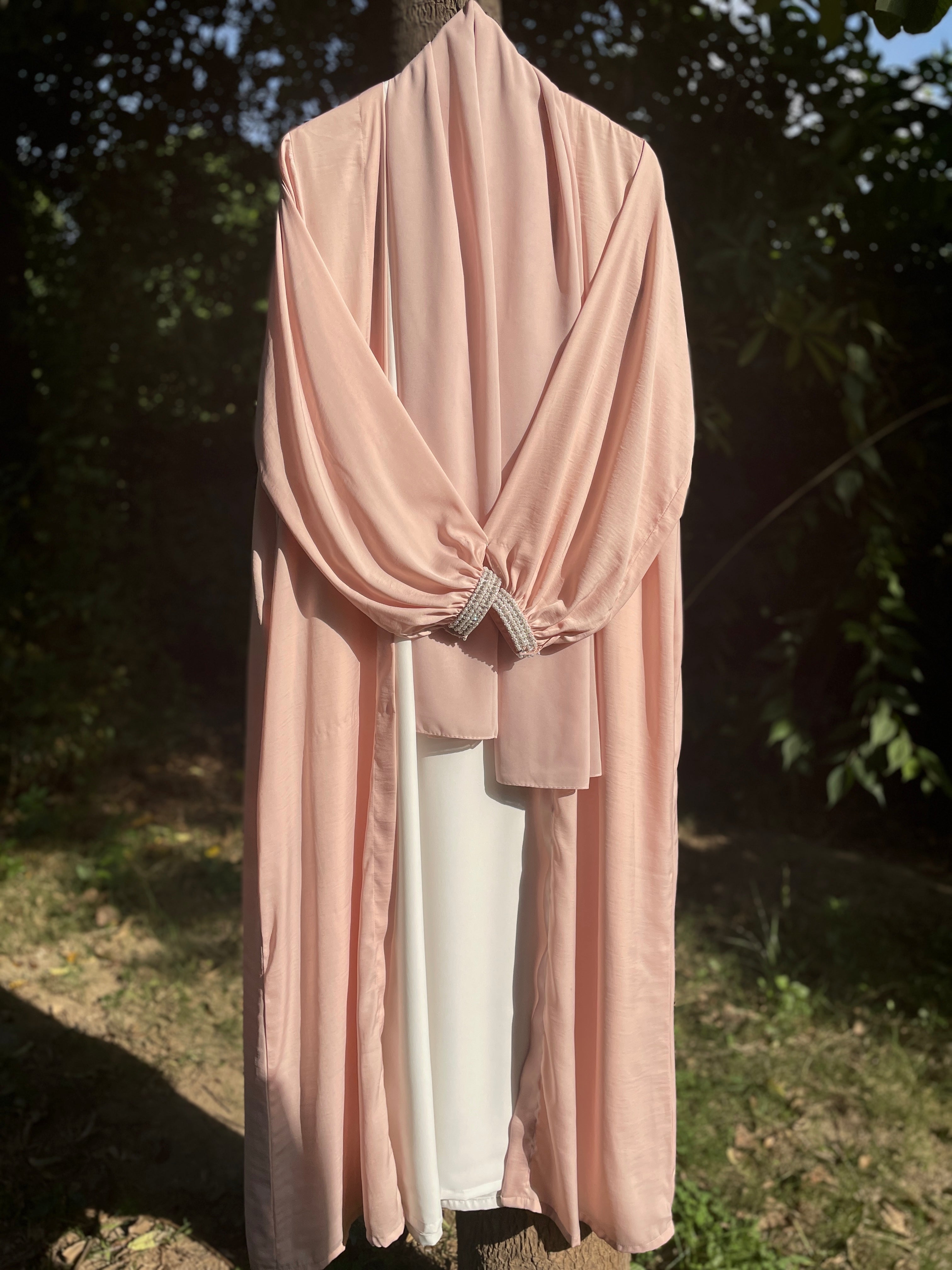 Pastel Pink Pearl Abaya