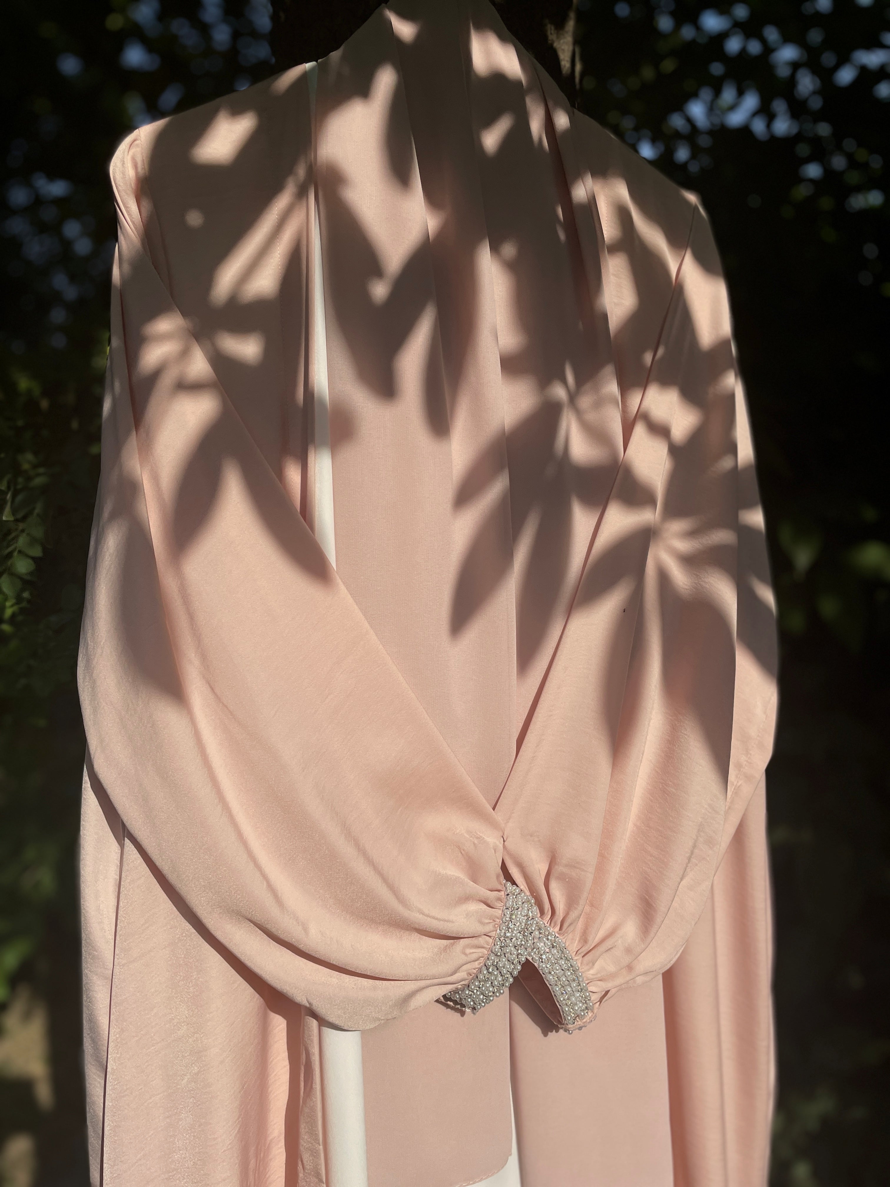 Pastel Pink Pearl Abaya