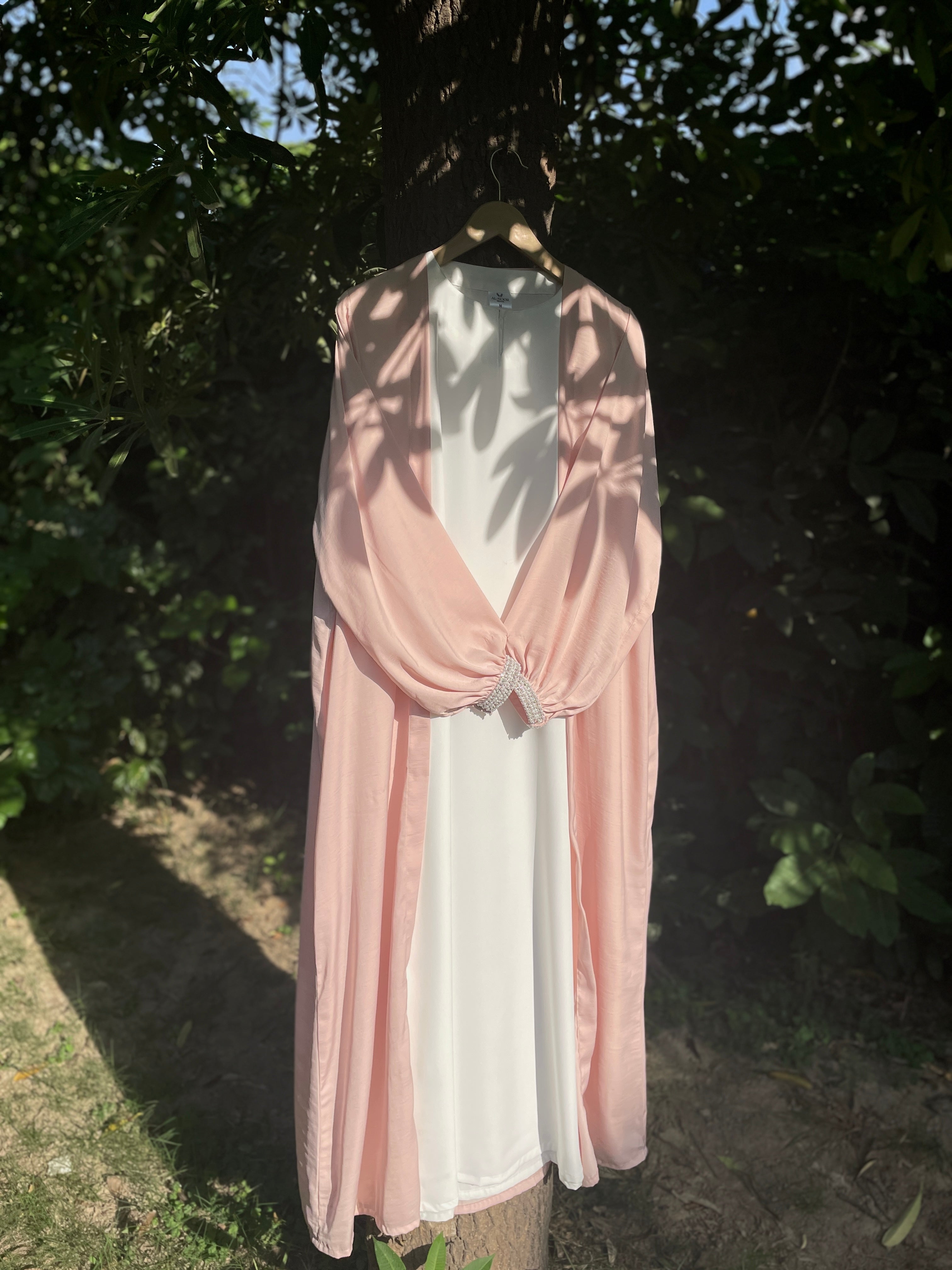 Pastel Pink Pearl Abaya