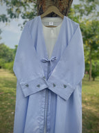 Summer Mist Ice Blue Hand Embroidered Abaya