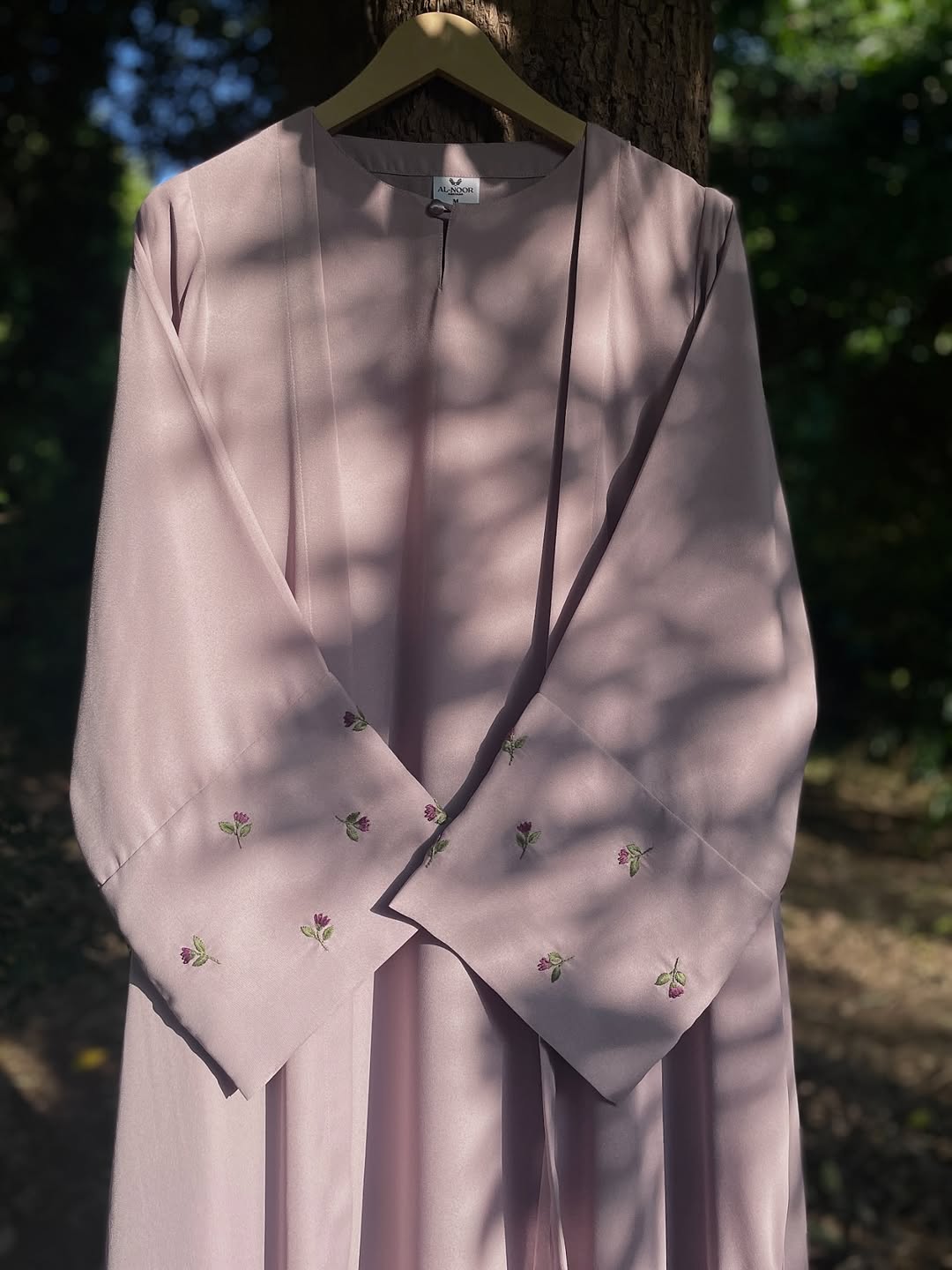 Lilac Blossom Hand Embroidered Abaya