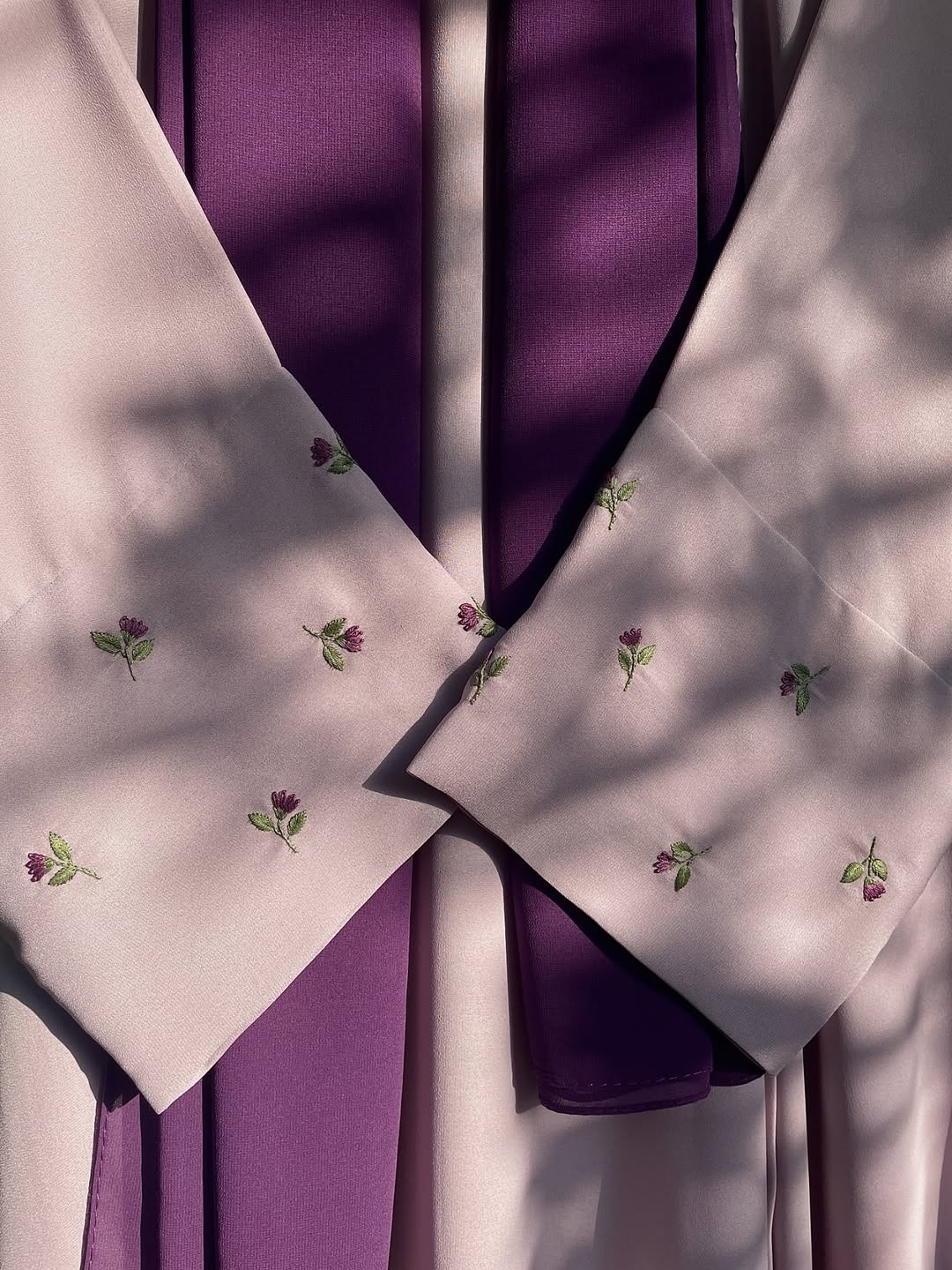 Lilac Blossom Hand Embroidered Abaya