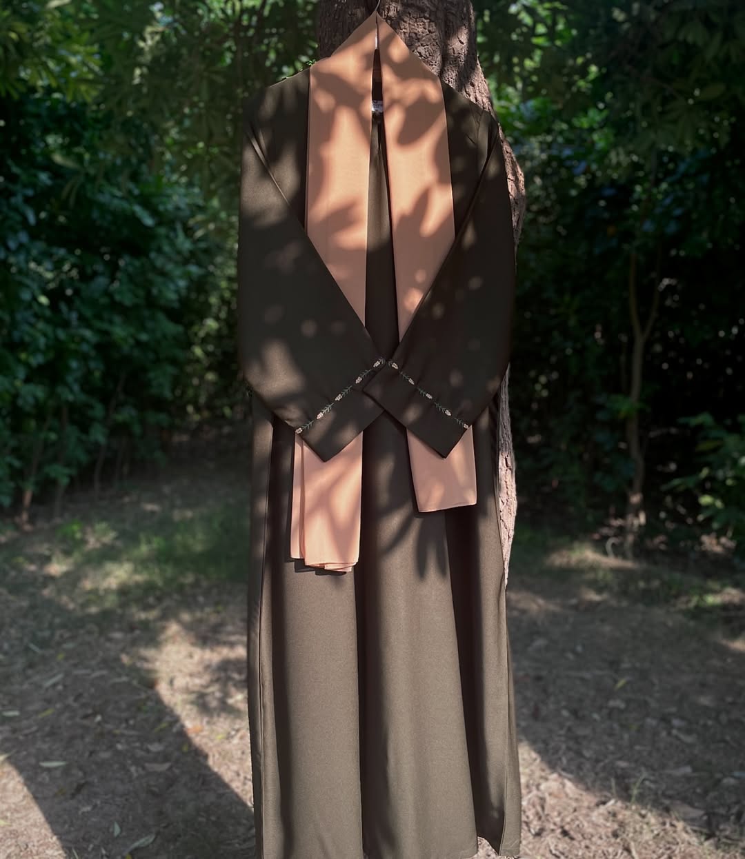 Mimosa Hand Embroidered Olive Abaya