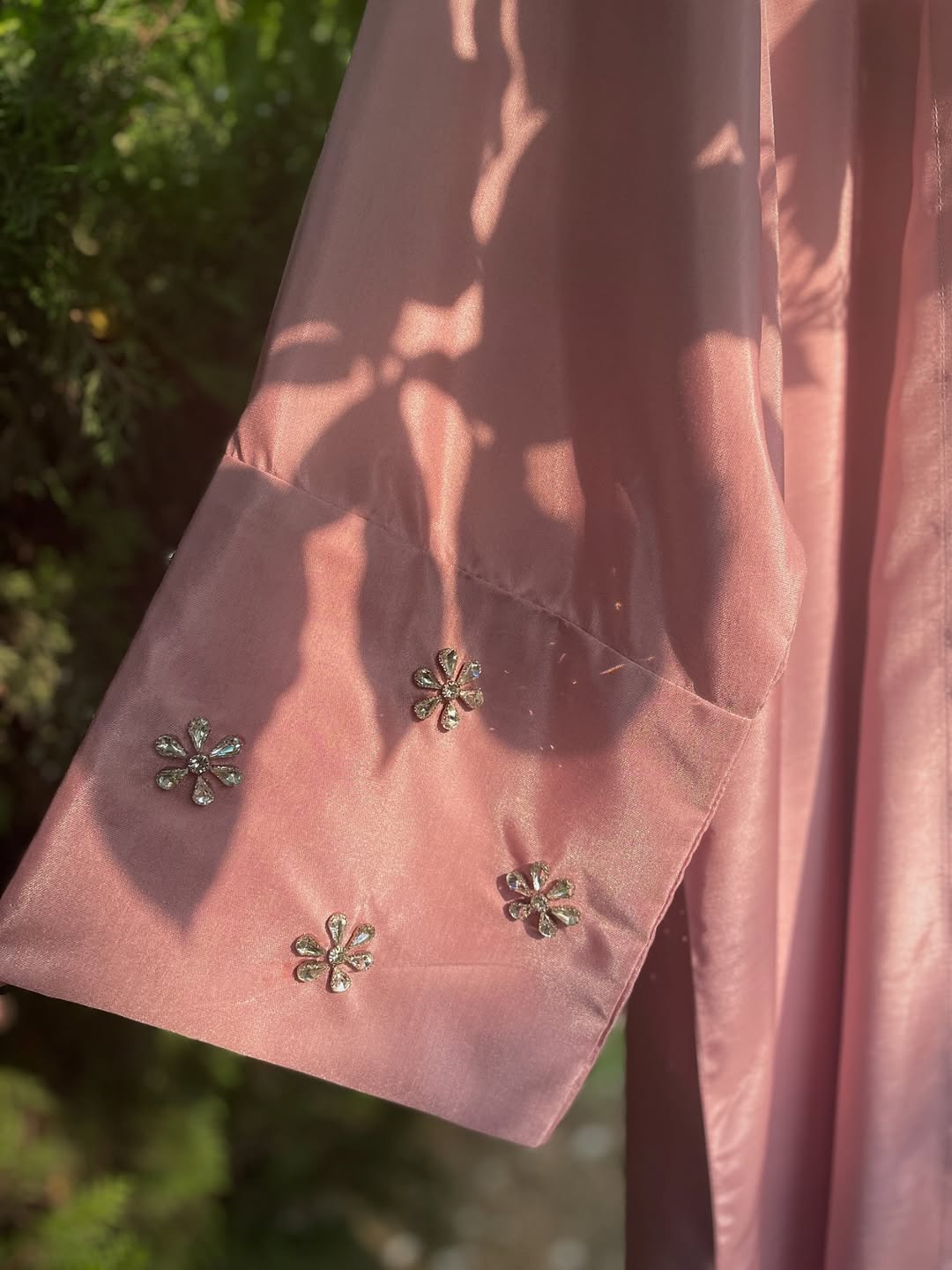 Pink Crystal Daisy Abaya