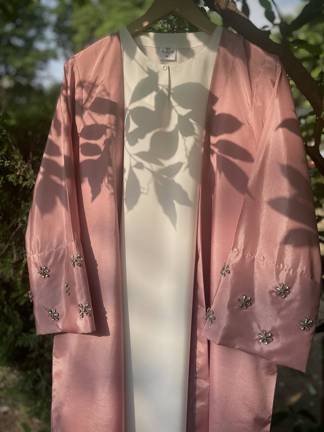 Pink Crystal Daisy Abaya