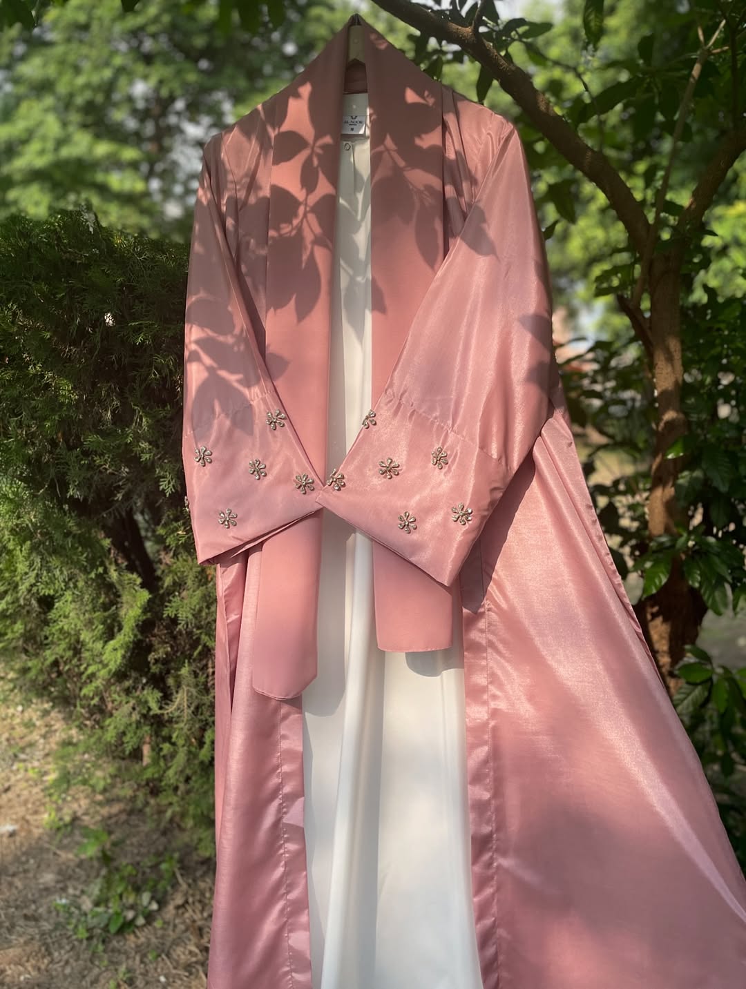 Pink Crystal Daisy Abaya