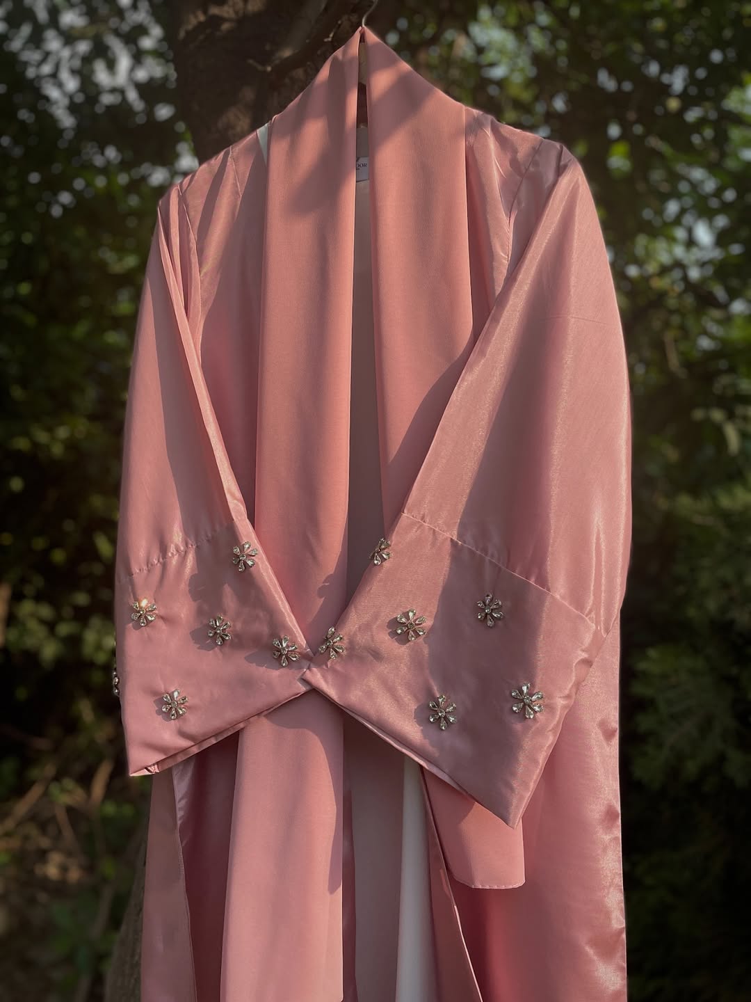 Pink Crystal Daisy Abaya