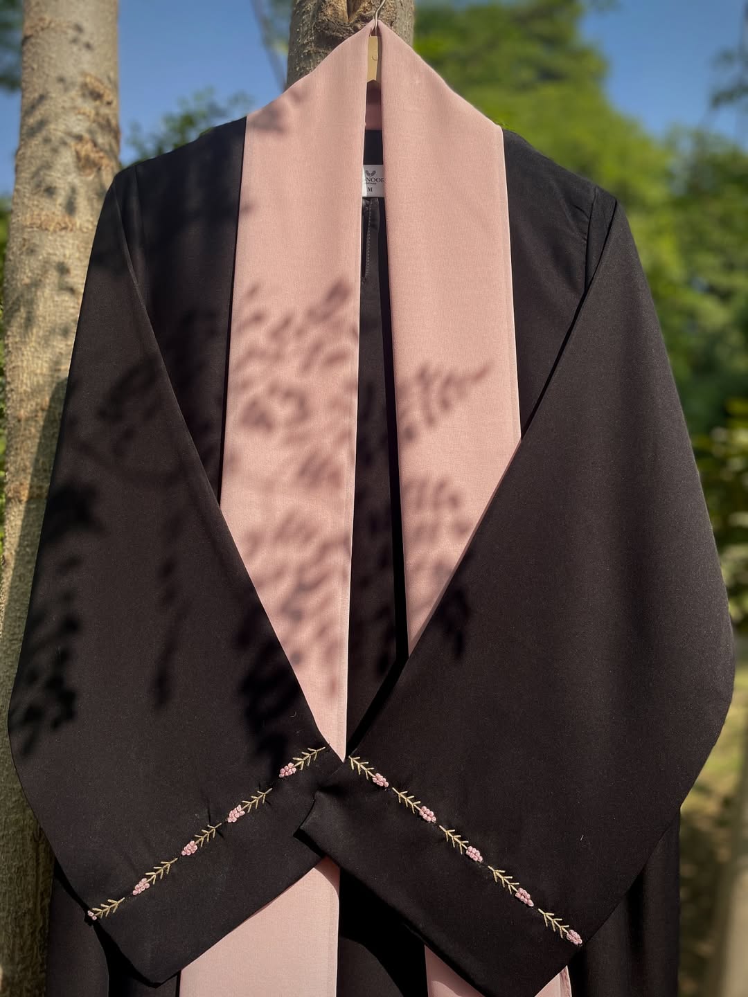Mimosa Hand Embroidered Black Abaya