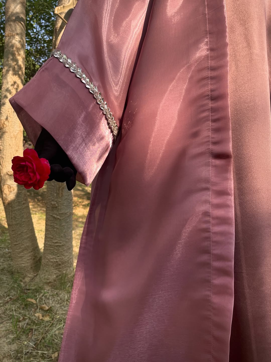 Dusty Rose Pink Formal Abaya