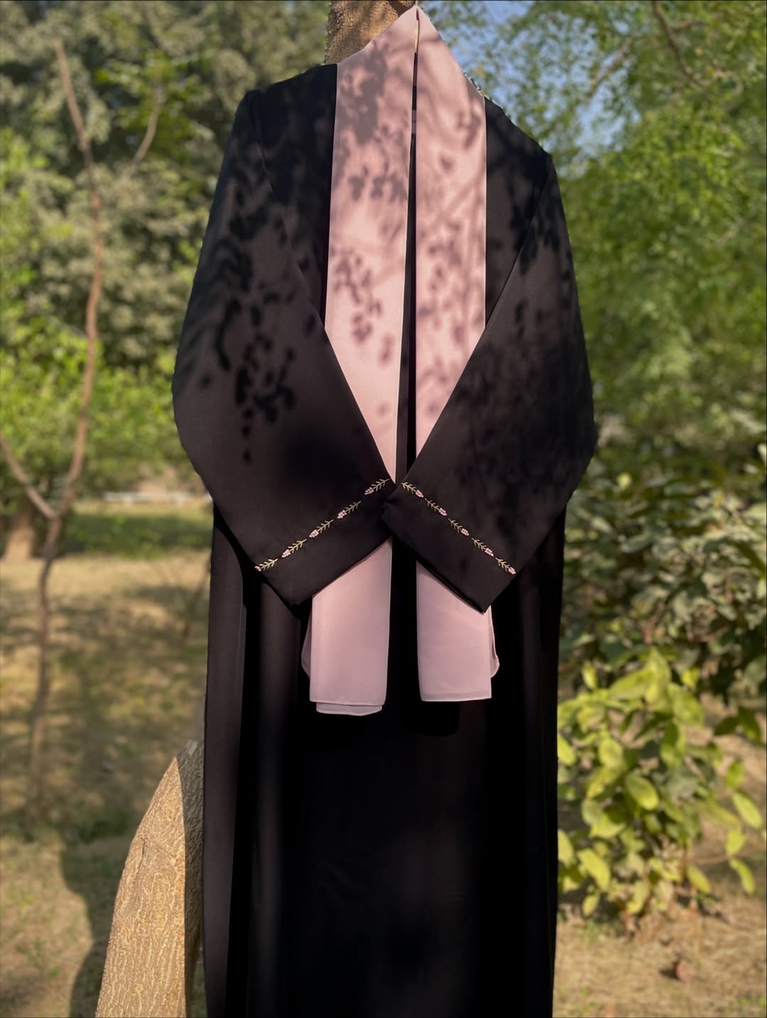 Mimosa Hand Embroidered Black Abaya