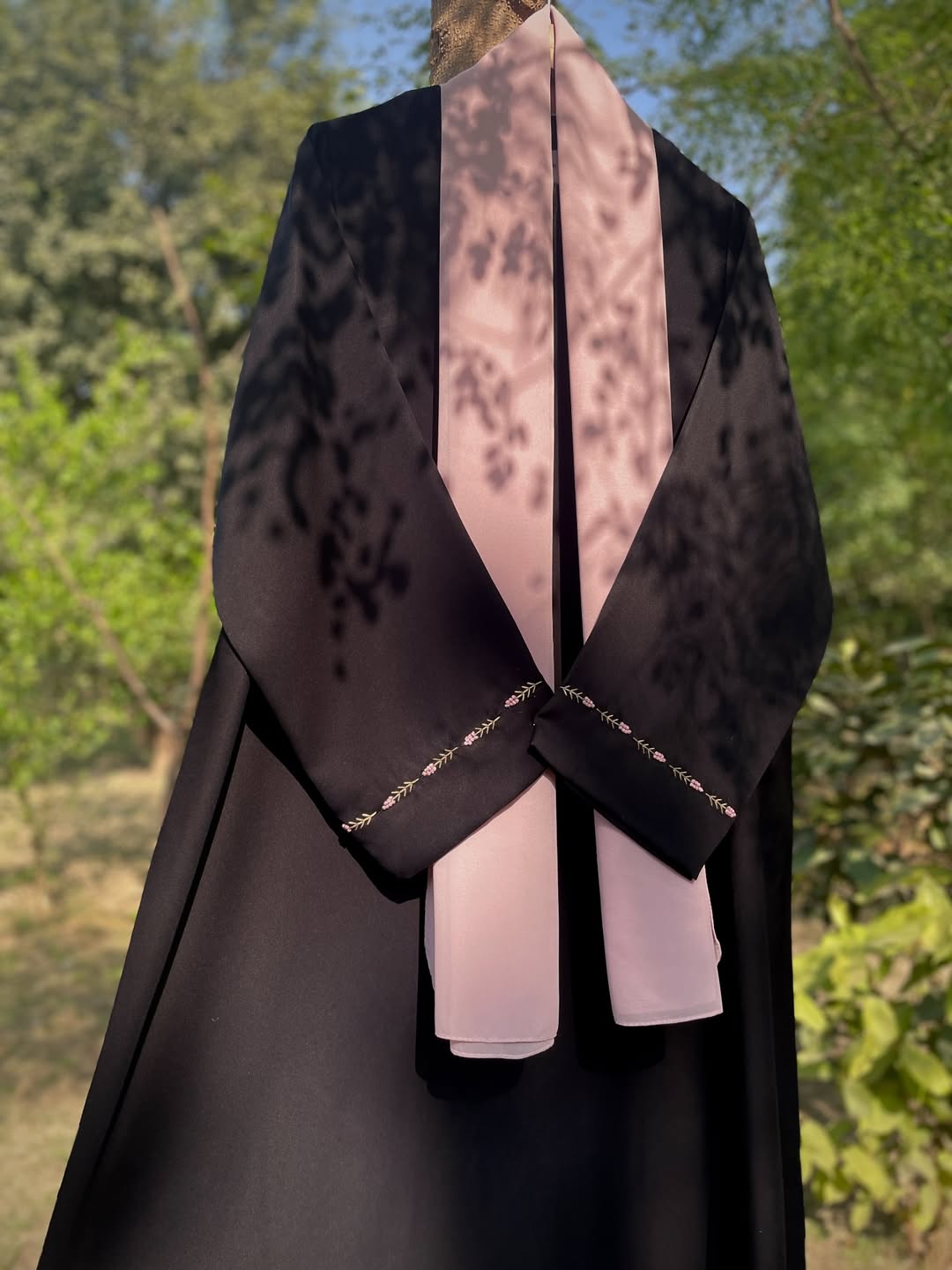 Mimosa Hand Embroidered Black Abaya