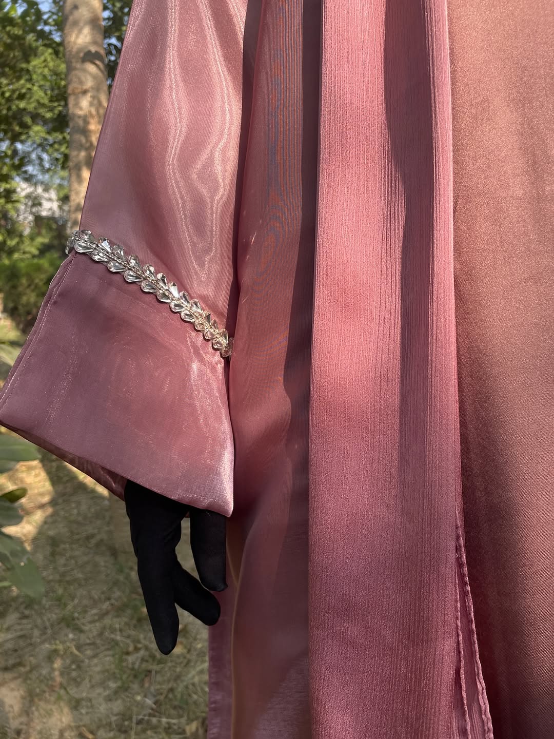 Dusty Rose Pink Formal Abaya
