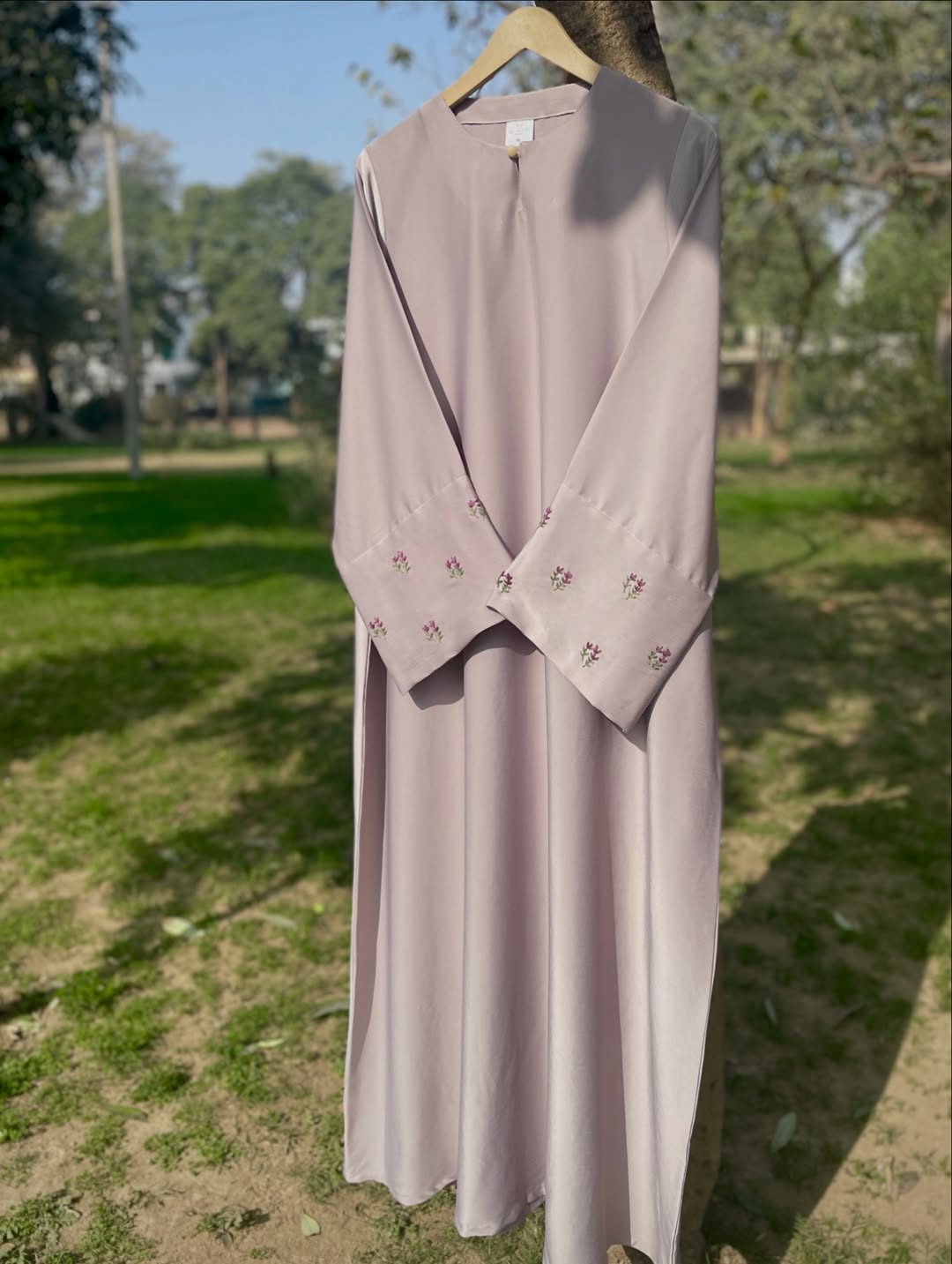 Grey Lavender Abaya