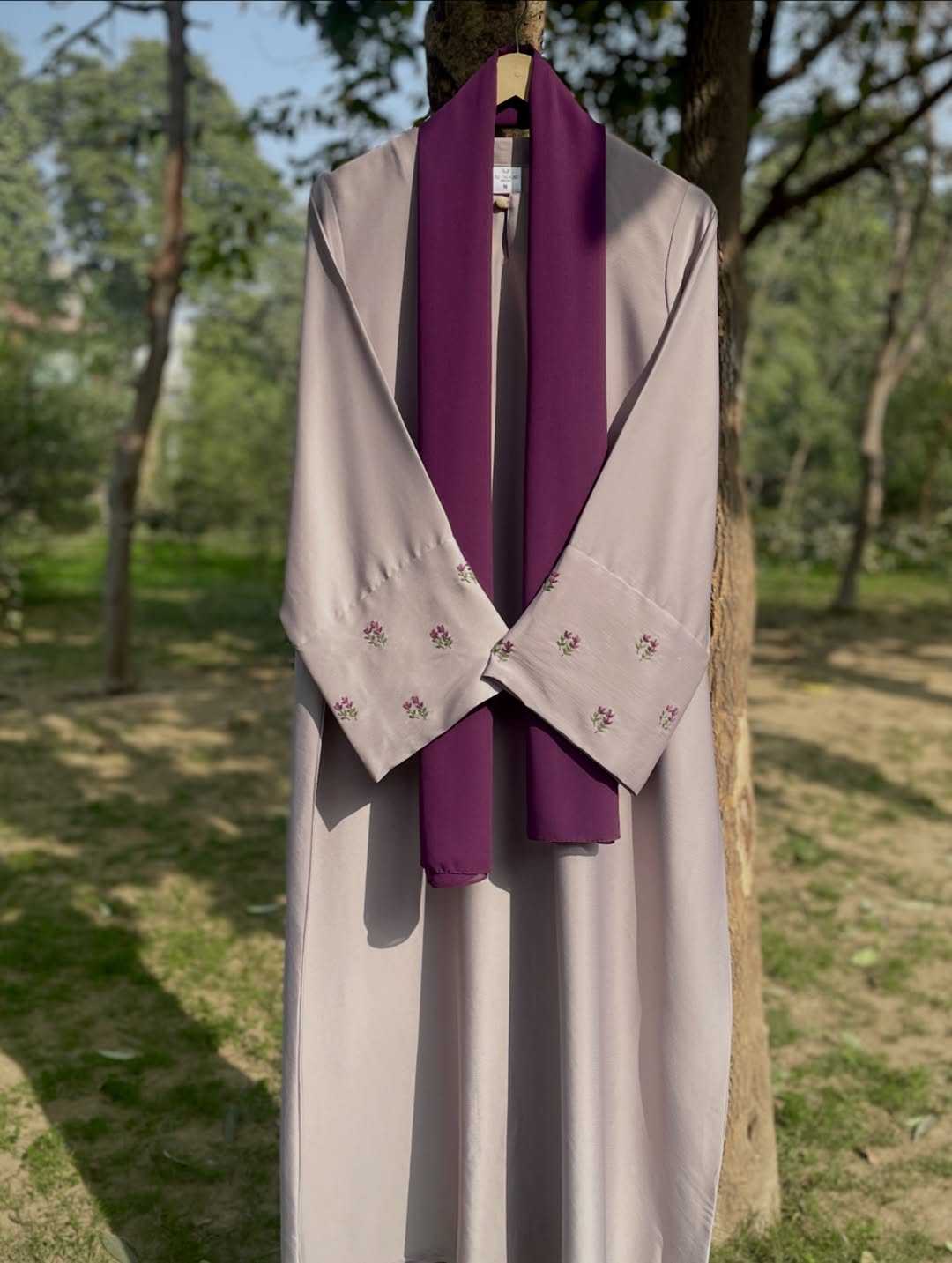 Grey Lavender Abaya