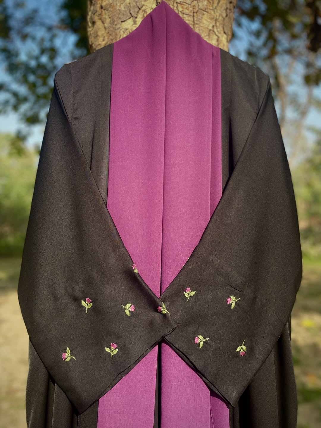 Black Blossom Abaya