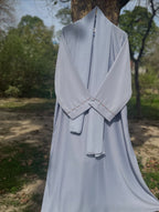 Mimosa Hand Embroidered Ice Blue Abaya