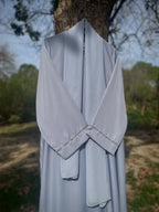 Mimosa Hand Embroidered Ice Blue Abaya