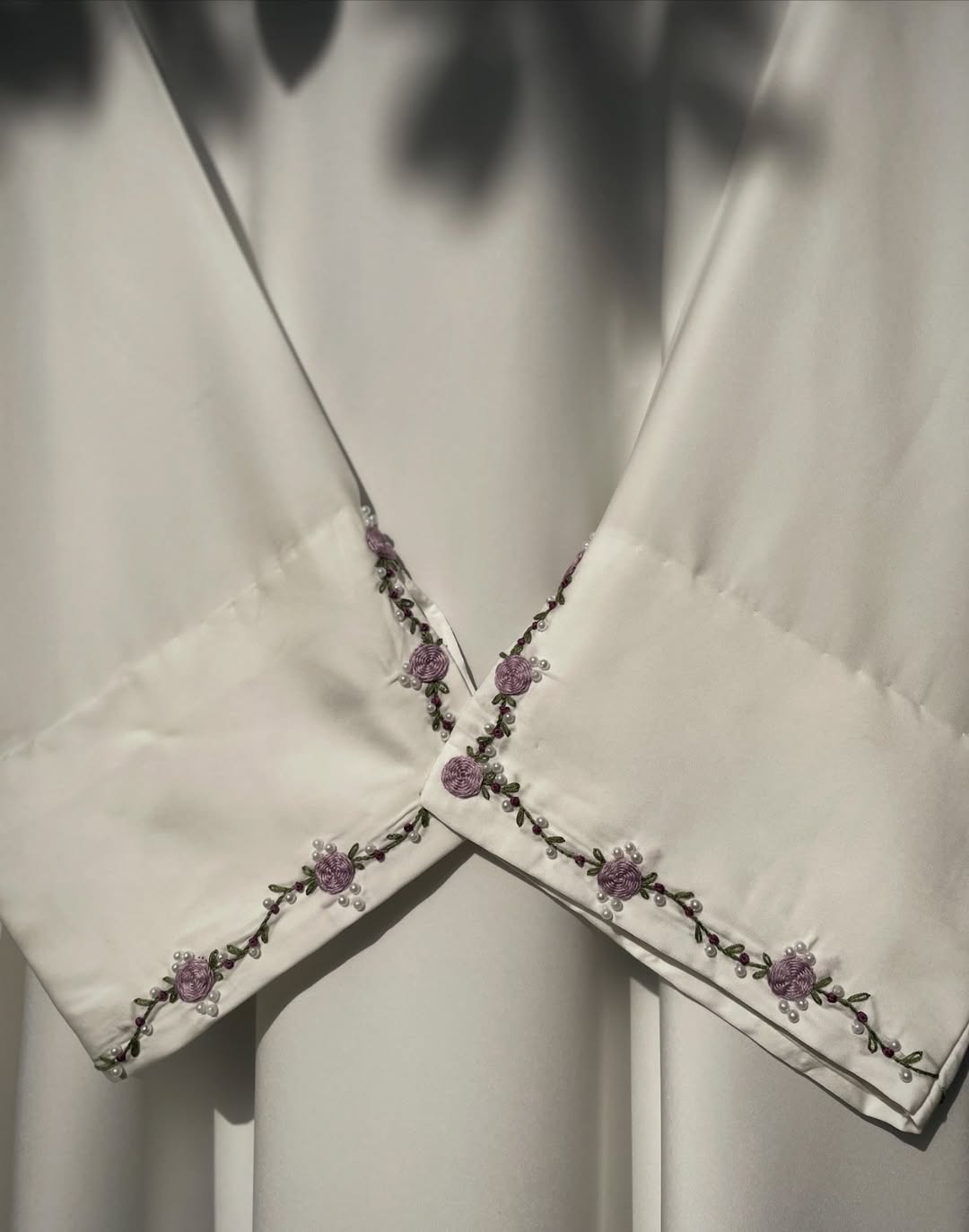 Safa - Hand Embroidered White Abaya