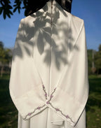 Safa - Hand Embroidered White Abaya