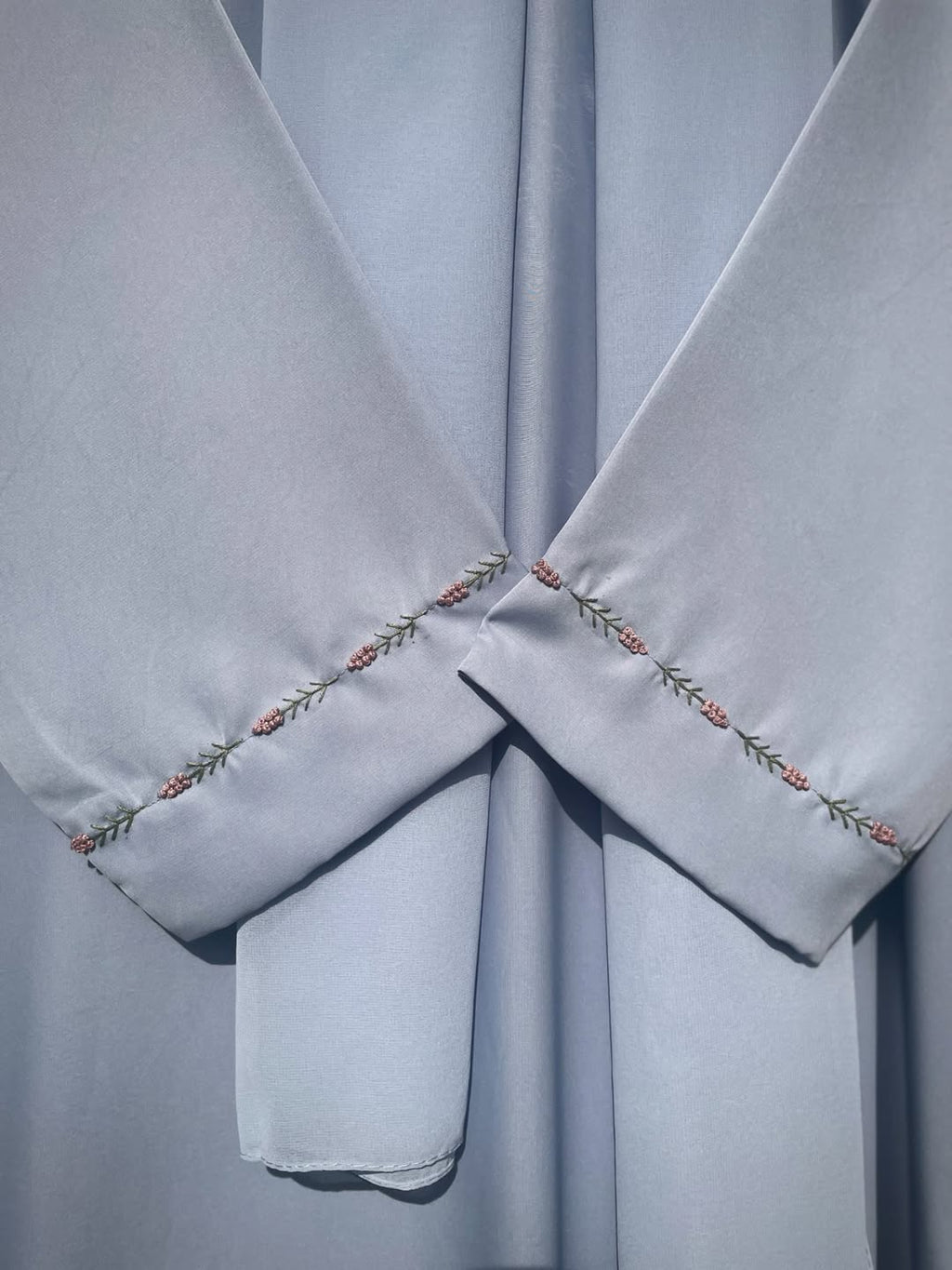 Mimosa Hand Embroidered Ice Blue Abaya