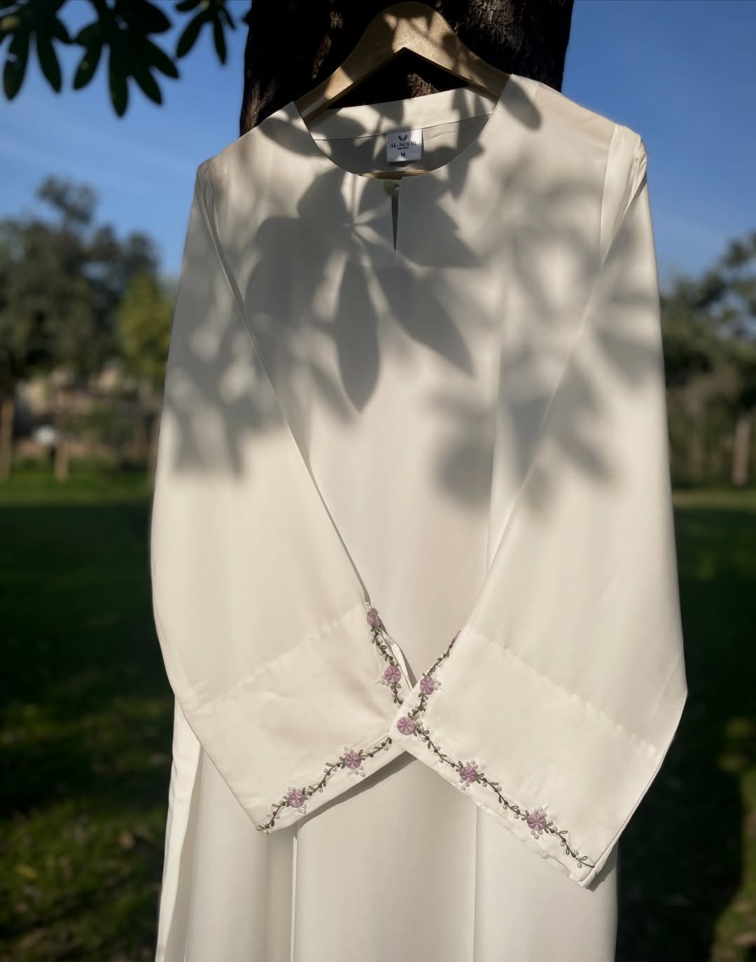 Safa - Hand Embroidered White Abaya