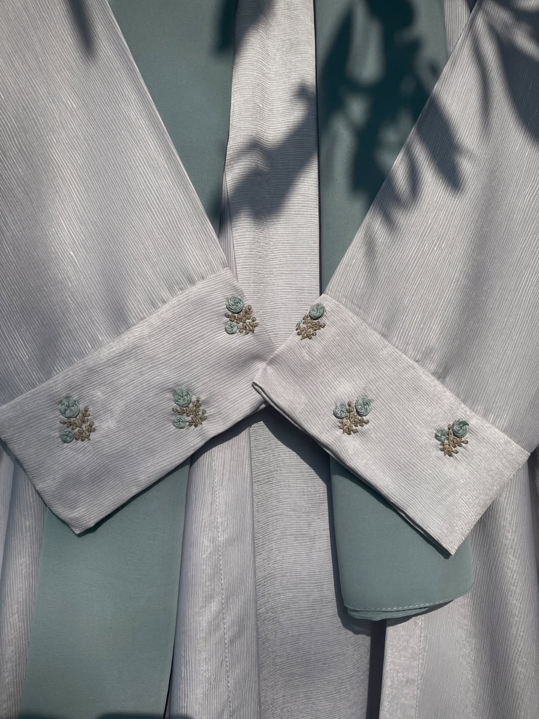 Spring Breeze Gray Hand Embroidered Abaya