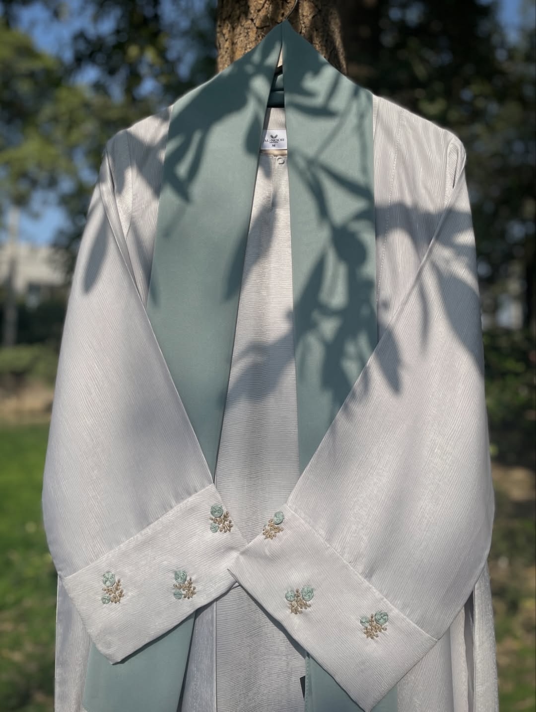 Spring Breeze Gray Hand Embroidered Abaya