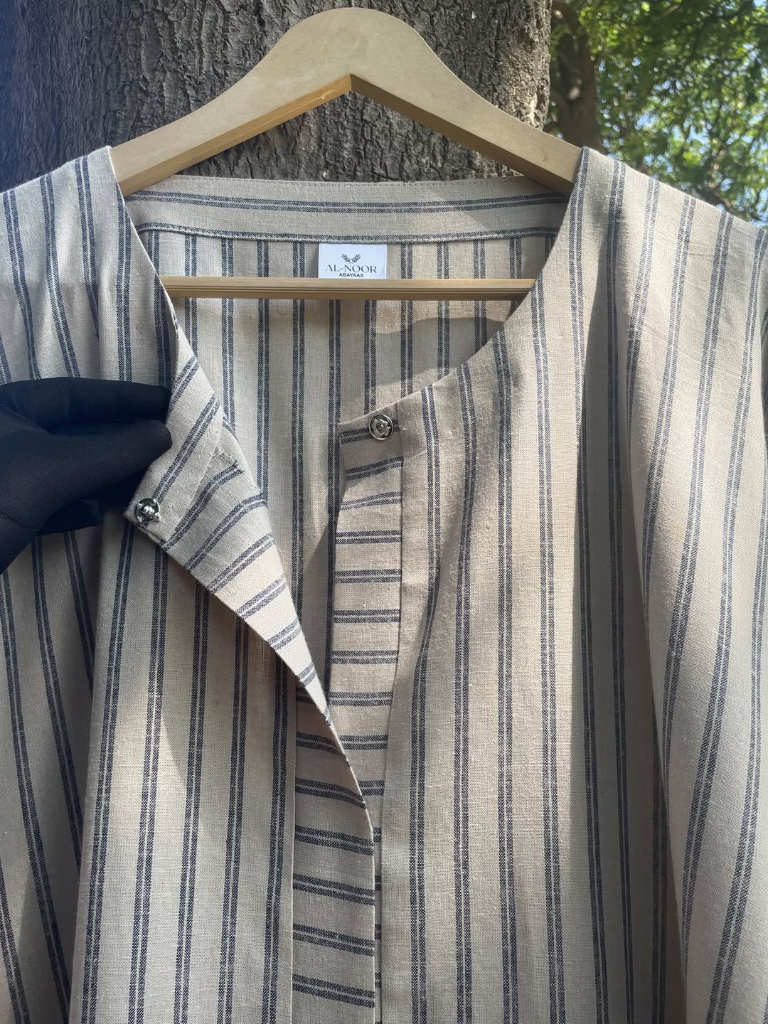 Beige Stripes Kaftan Abaya