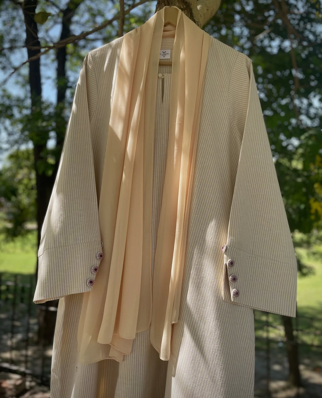 Pastel Yellow Stripes Everyday Abaya