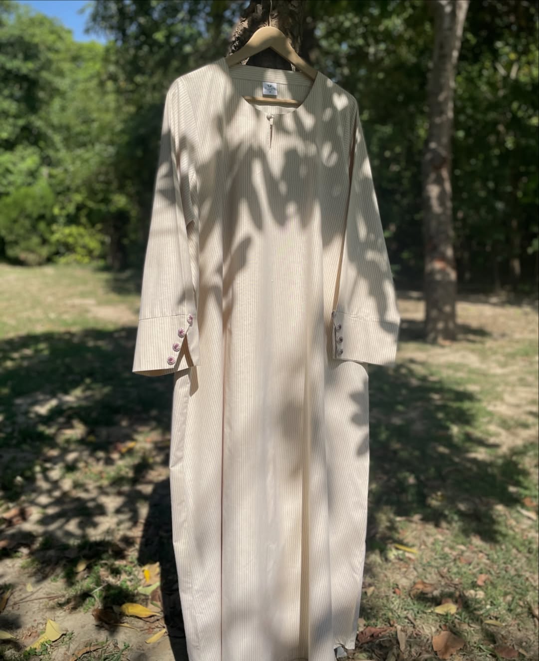 Pastel Yellow Stripes Everyday Abaya