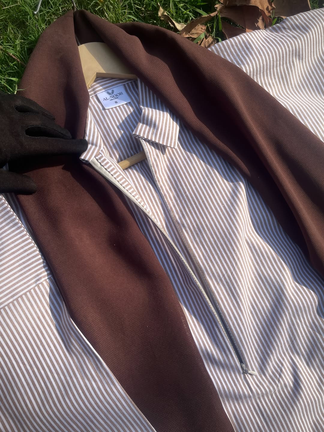 Rust Stripes Drop Shoulder Everyday Abaya