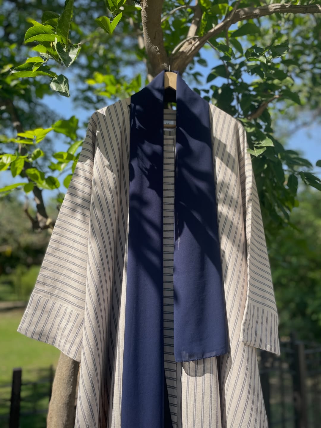 Beige Stripes Kaftan Abaya