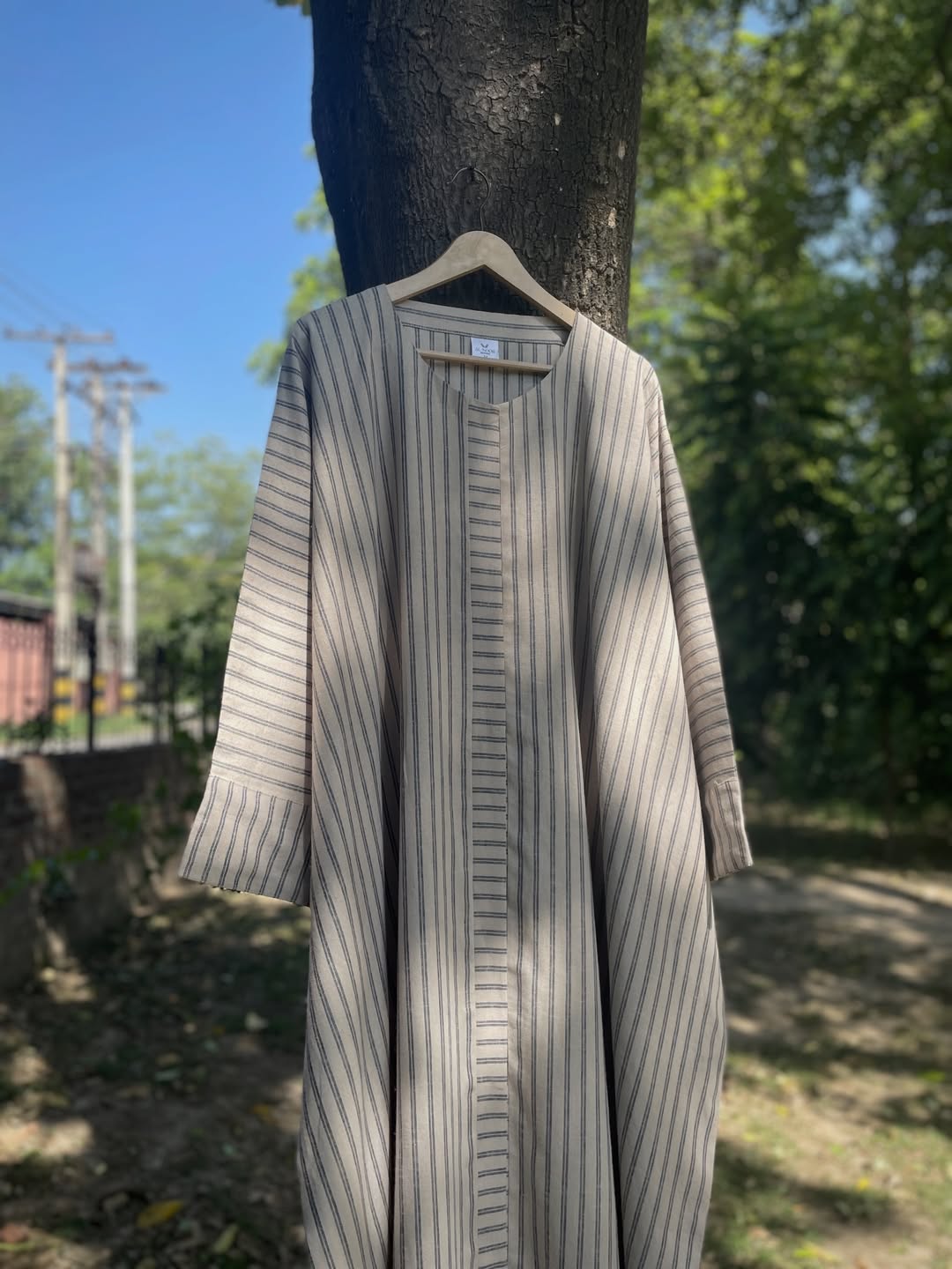 Beige Stripes Kaftan Abaya