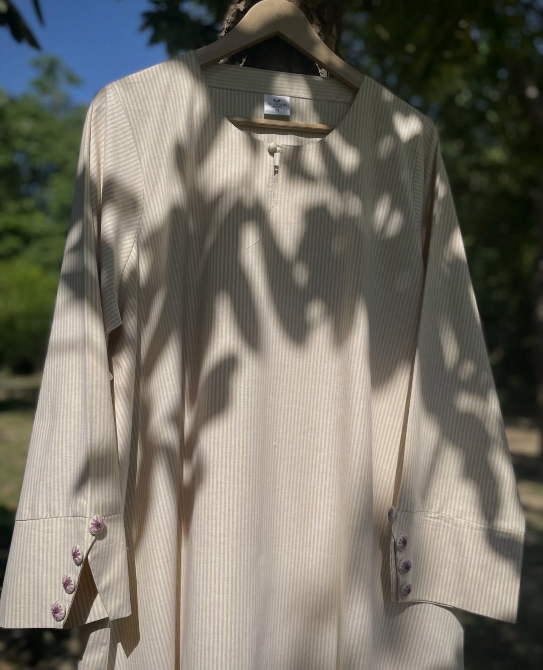 Pastel Yellow Stripes Everyday Abaya
