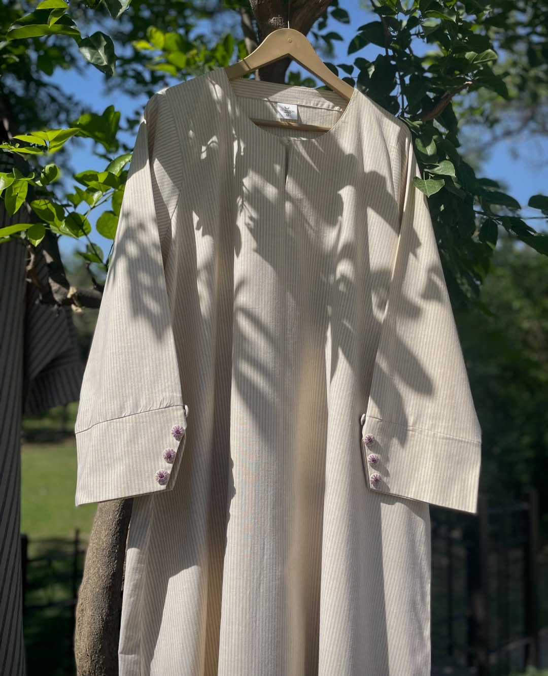 Pastel Yellow Stripes Everyday Abaya