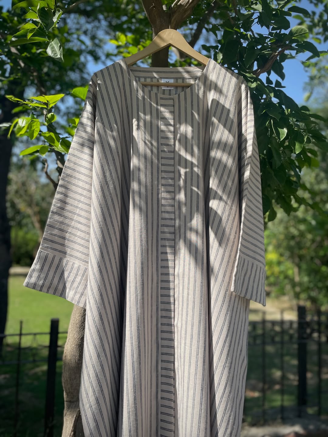 Beige Stripes Kaftan Abaya