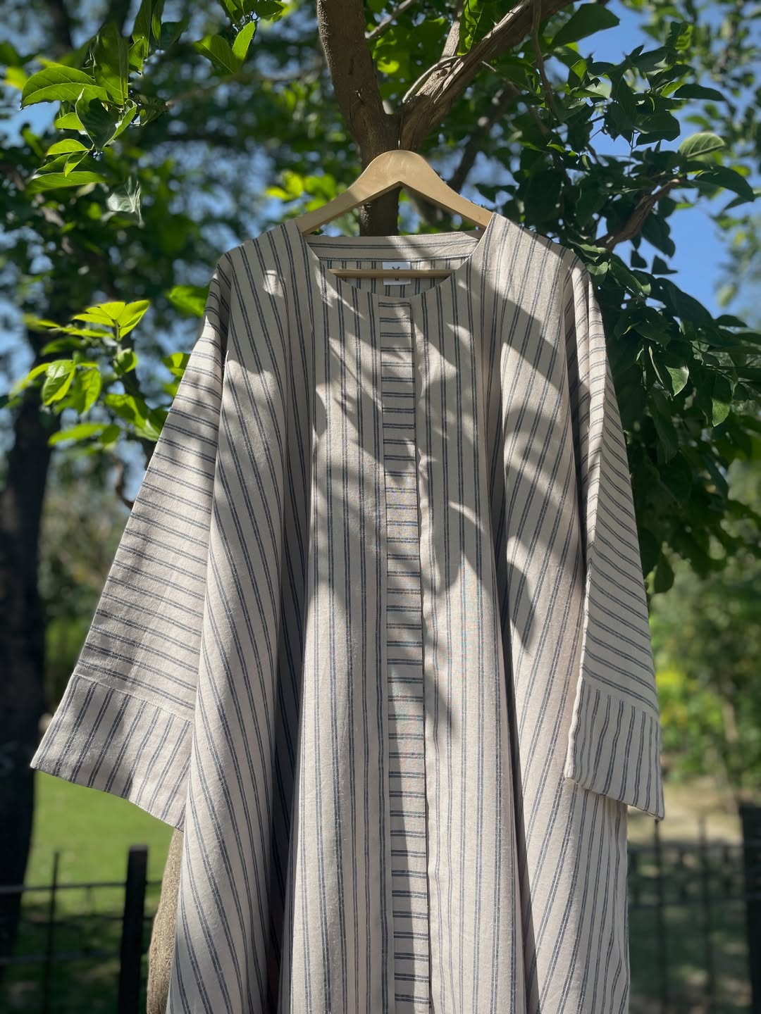 Beige Stripes Kaftan Abaya
