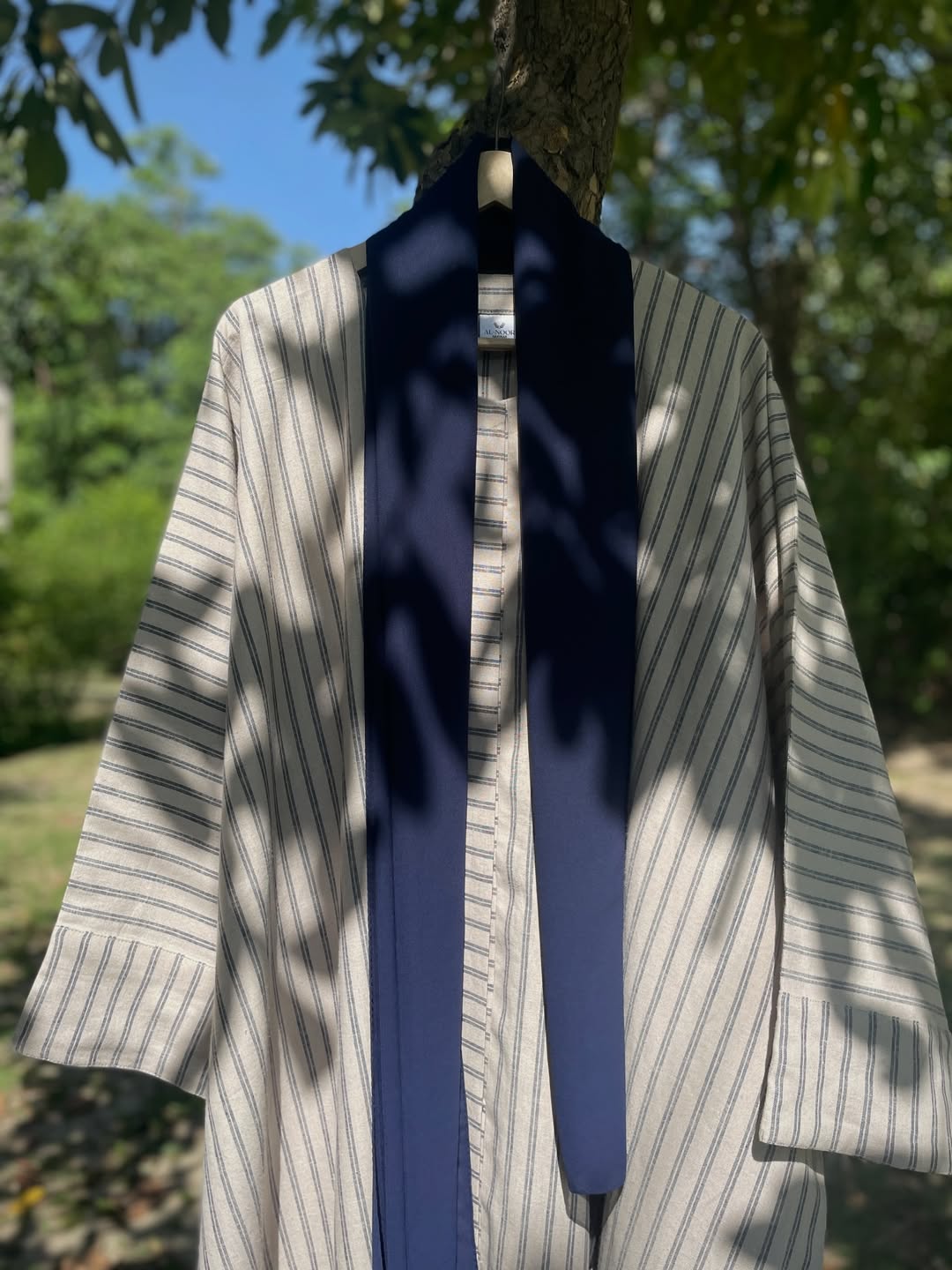Beige Stripes Kaftan Abaya