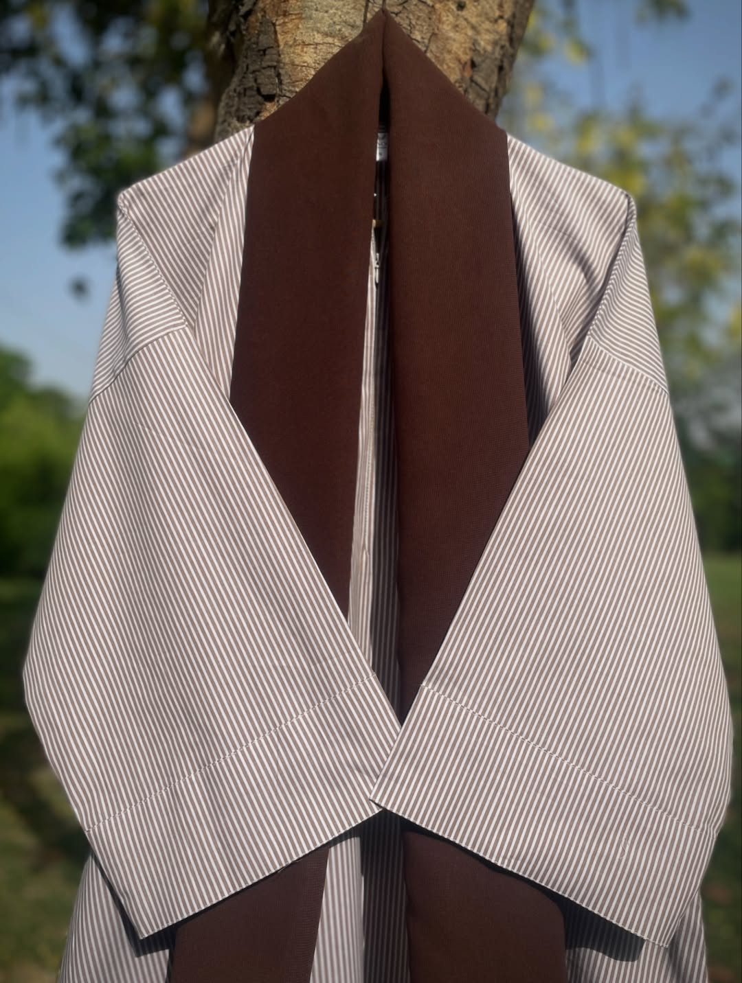 Rust Stripes Drop Shoulder Everyday Abaya