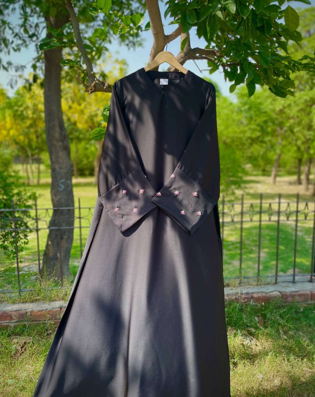 Noir Hand Embroidered Abaya
