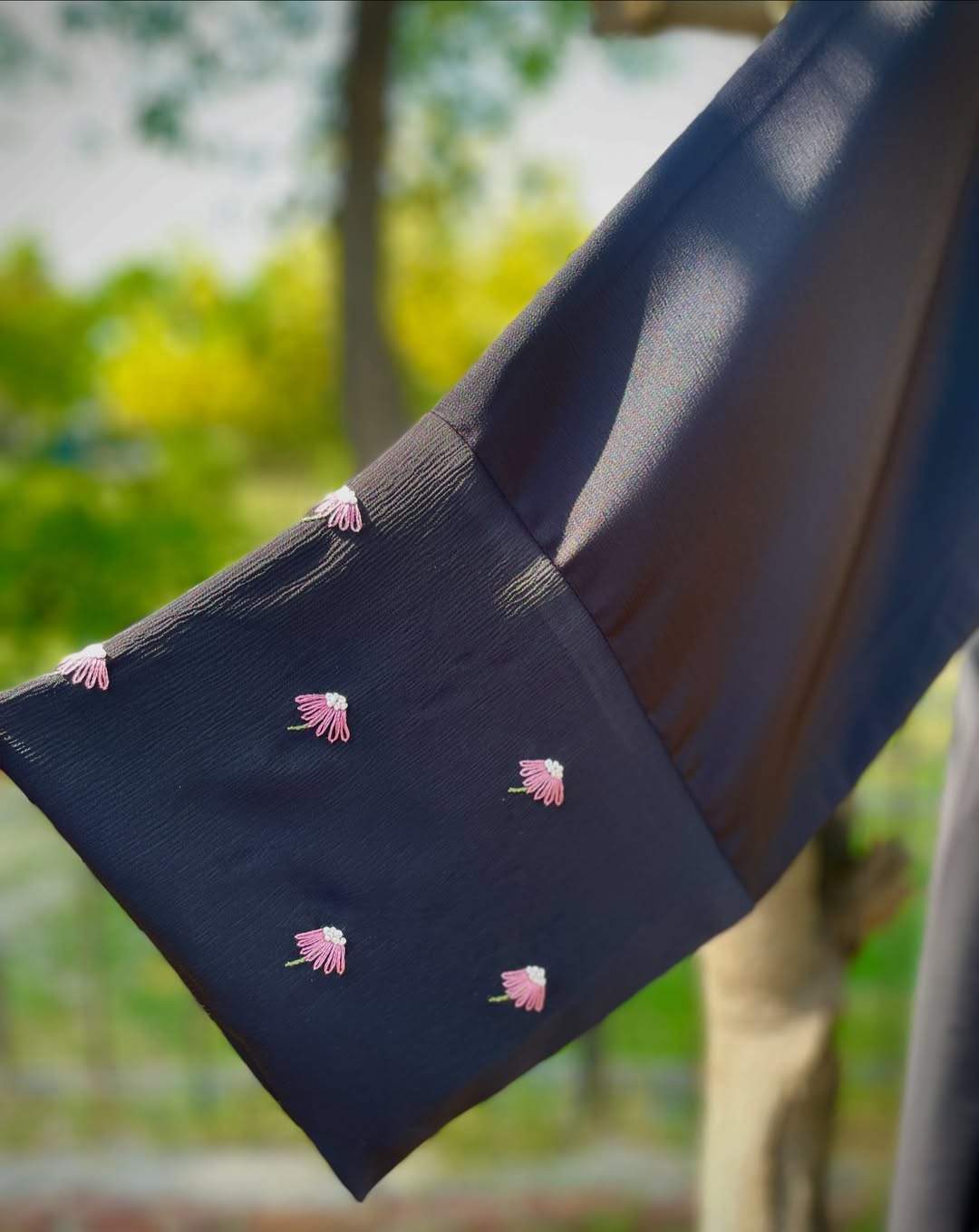 Noir Hand Embroidered Abaya